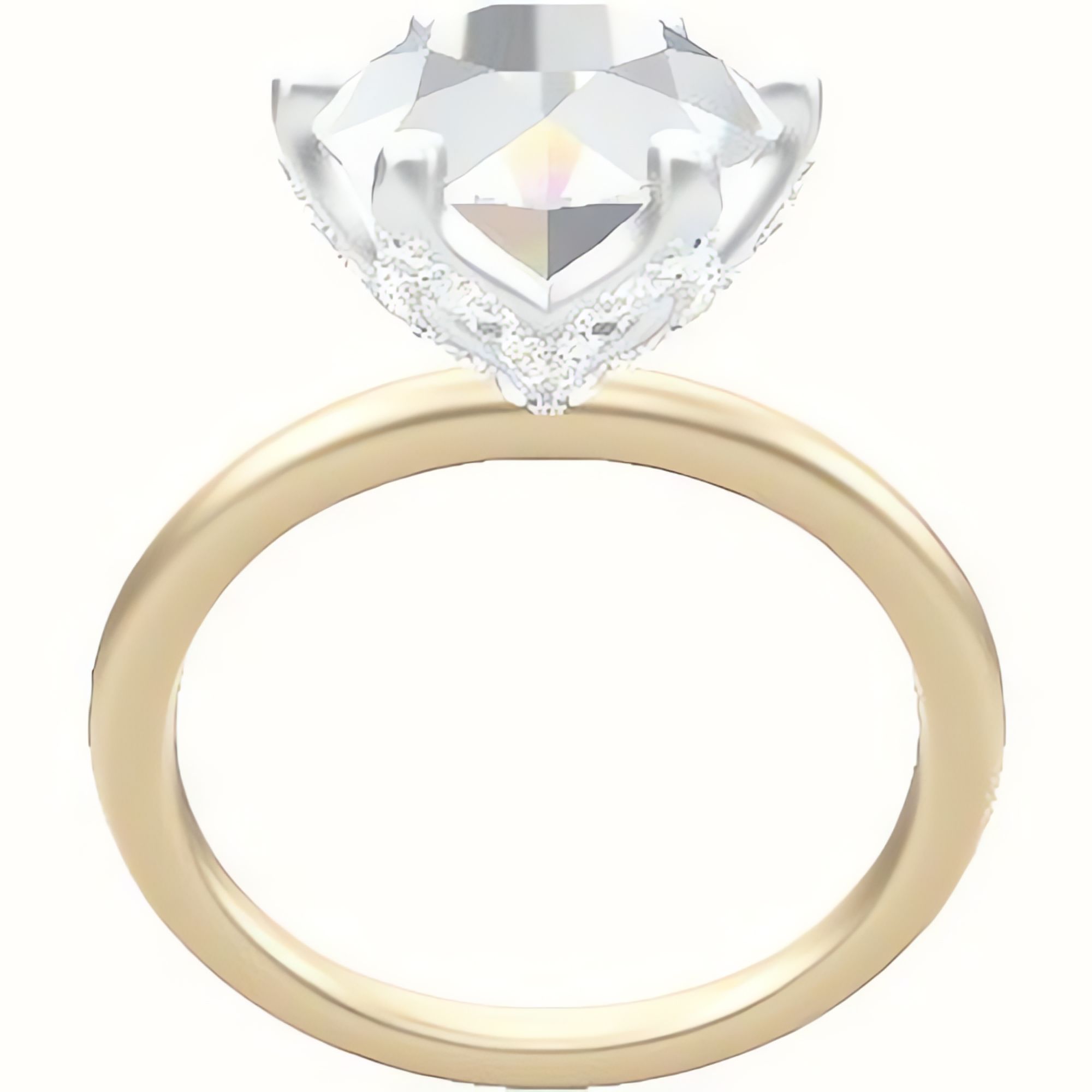 Classic Solitaire Engagement Ring With Pave Petal Six Prong Head