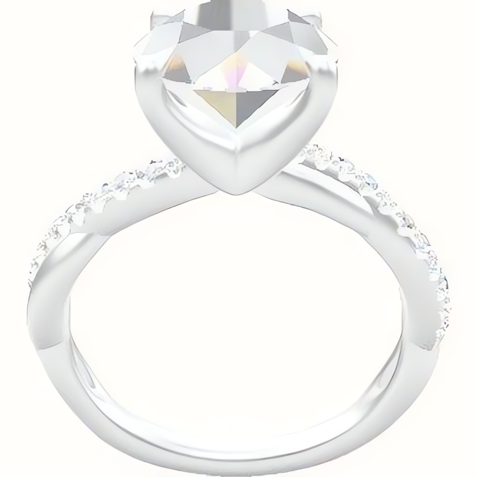 Pave Rope Engagement Ring With Four Prong Head