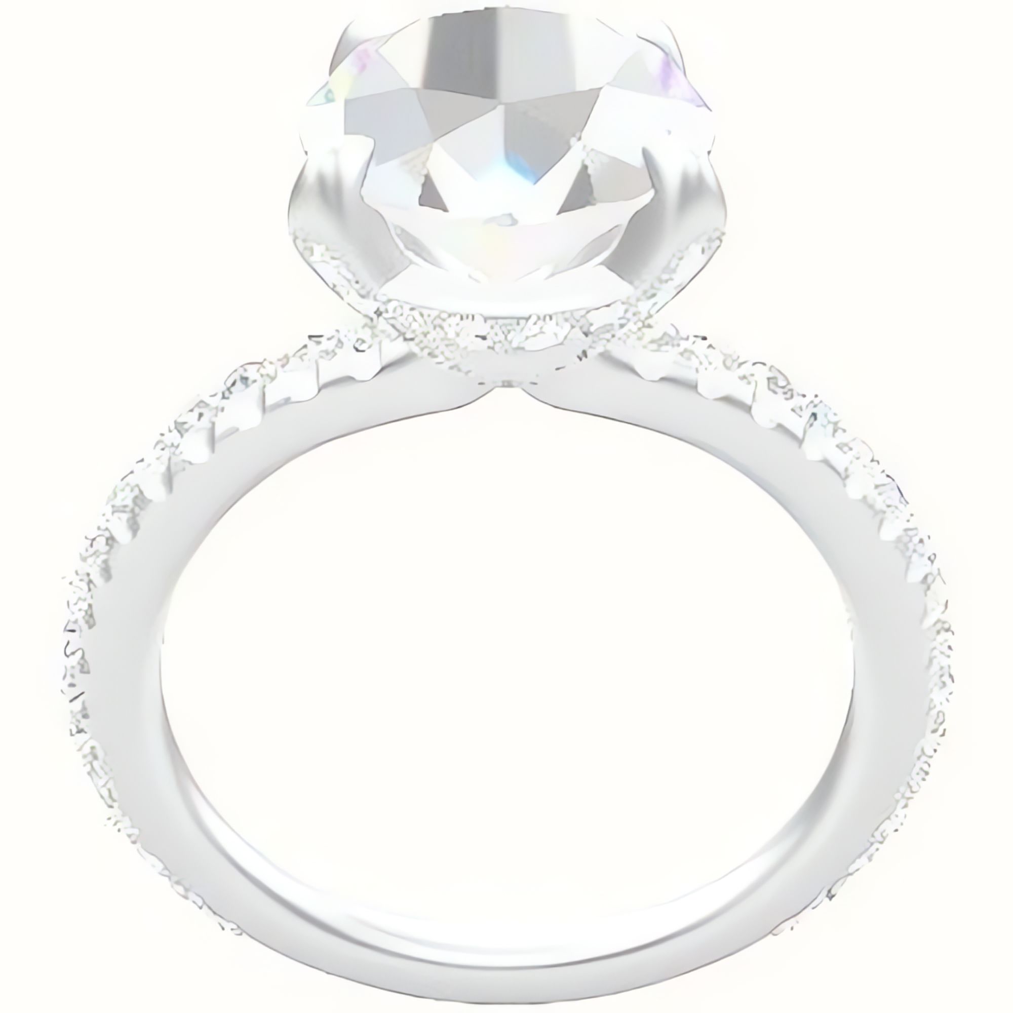 3/4 Pave Engagement Ring With Pave Basket Head