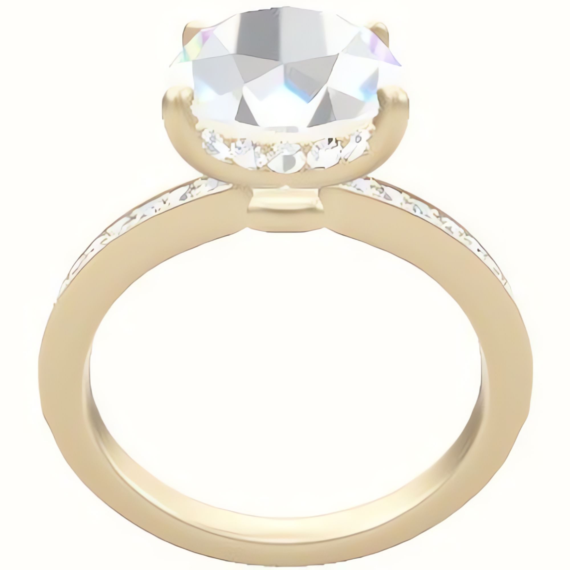 Micropave Engagement Ring With Low Set Pave  Hidden Halo Head