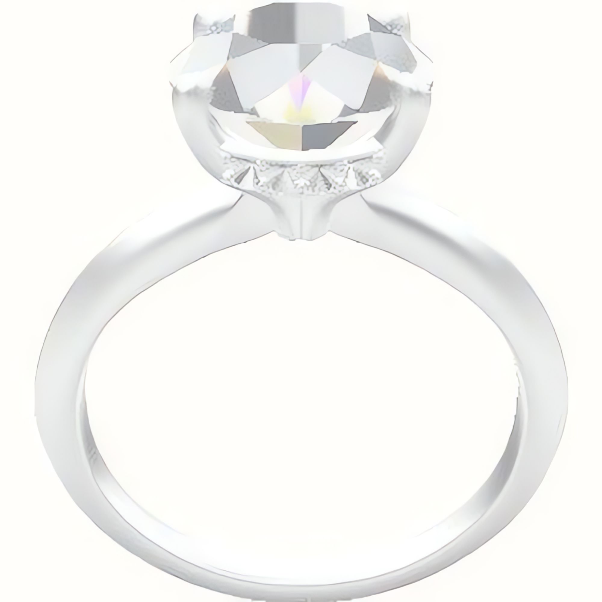 Knife Edge Engagement Ring With Front Set Gallery Head