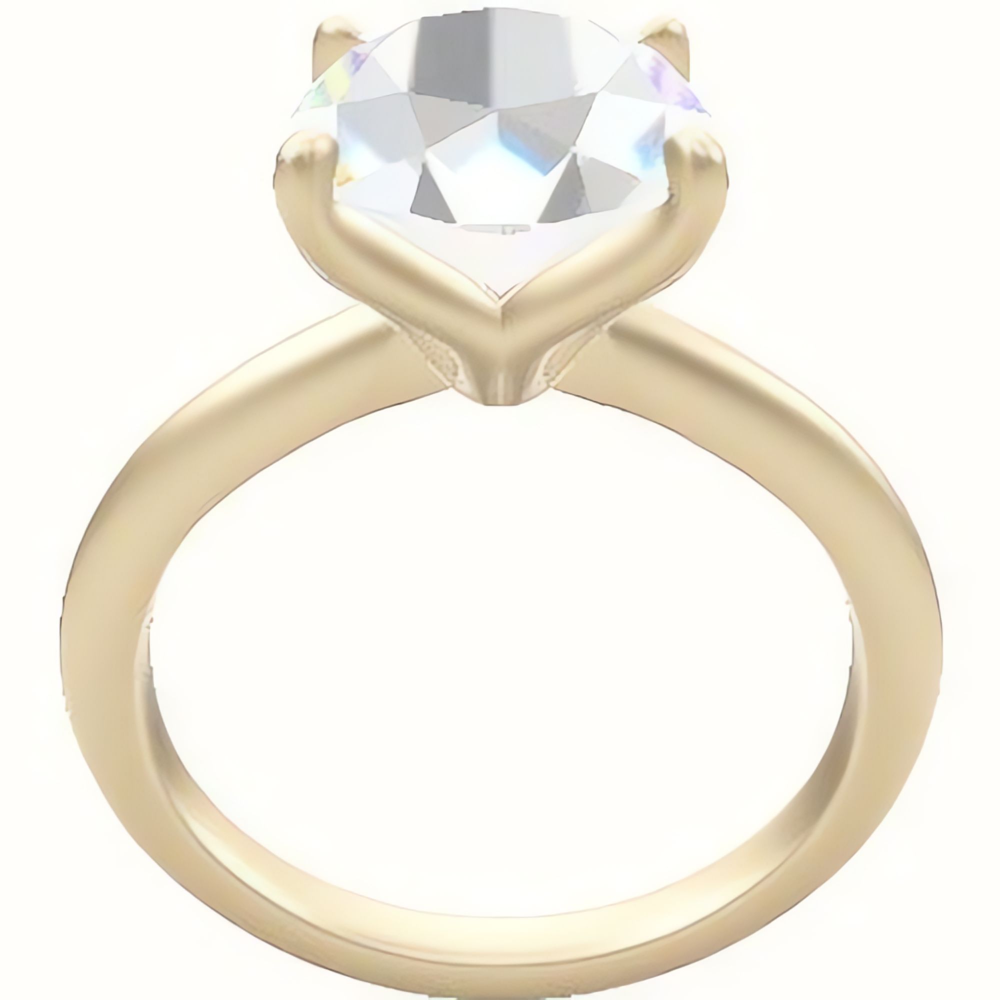 Beveled Solitaire Engagement Ring With Petal Four Prong Head