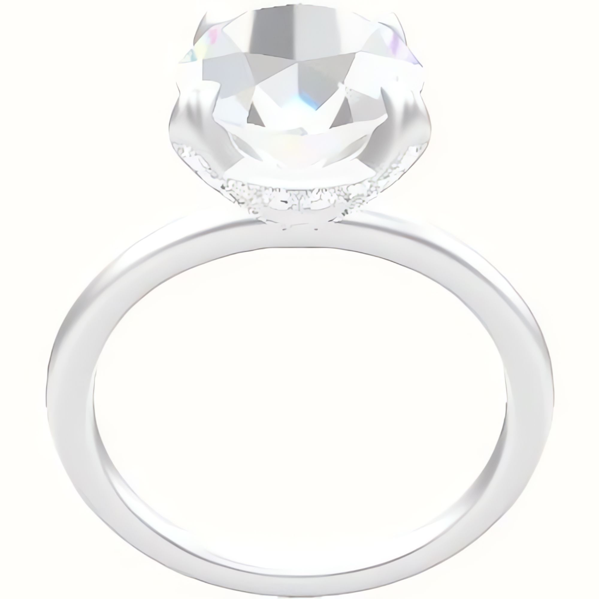 Classic Solitaire Engagement Ring With Pave Basket Head