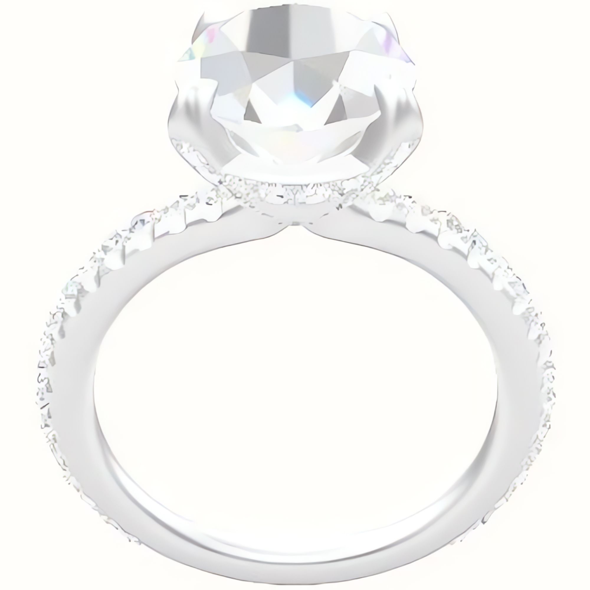3/4 Pave Engagement Ring With Pave Basket Head