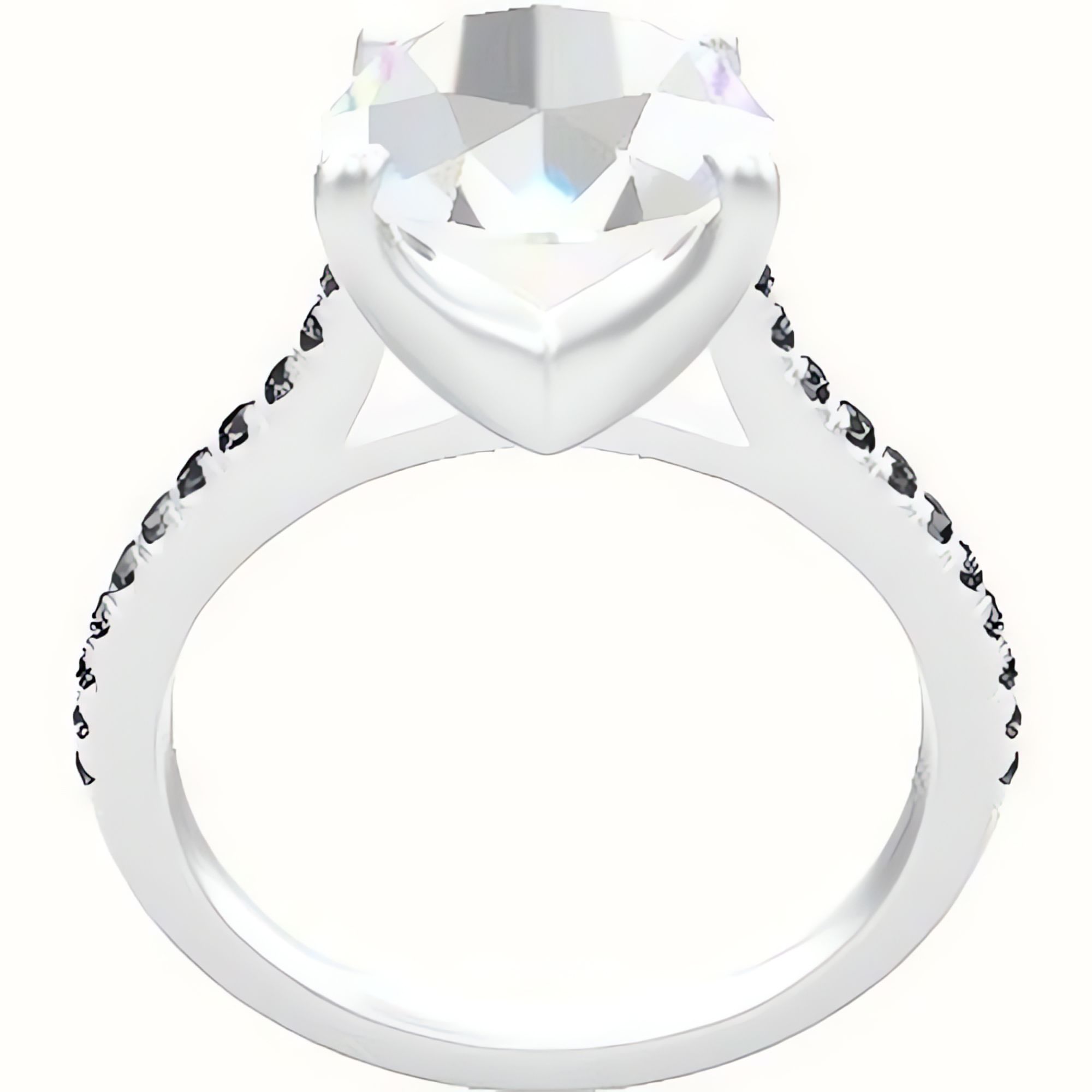Pave Cathedral Engagement Ring With Four Prong Head