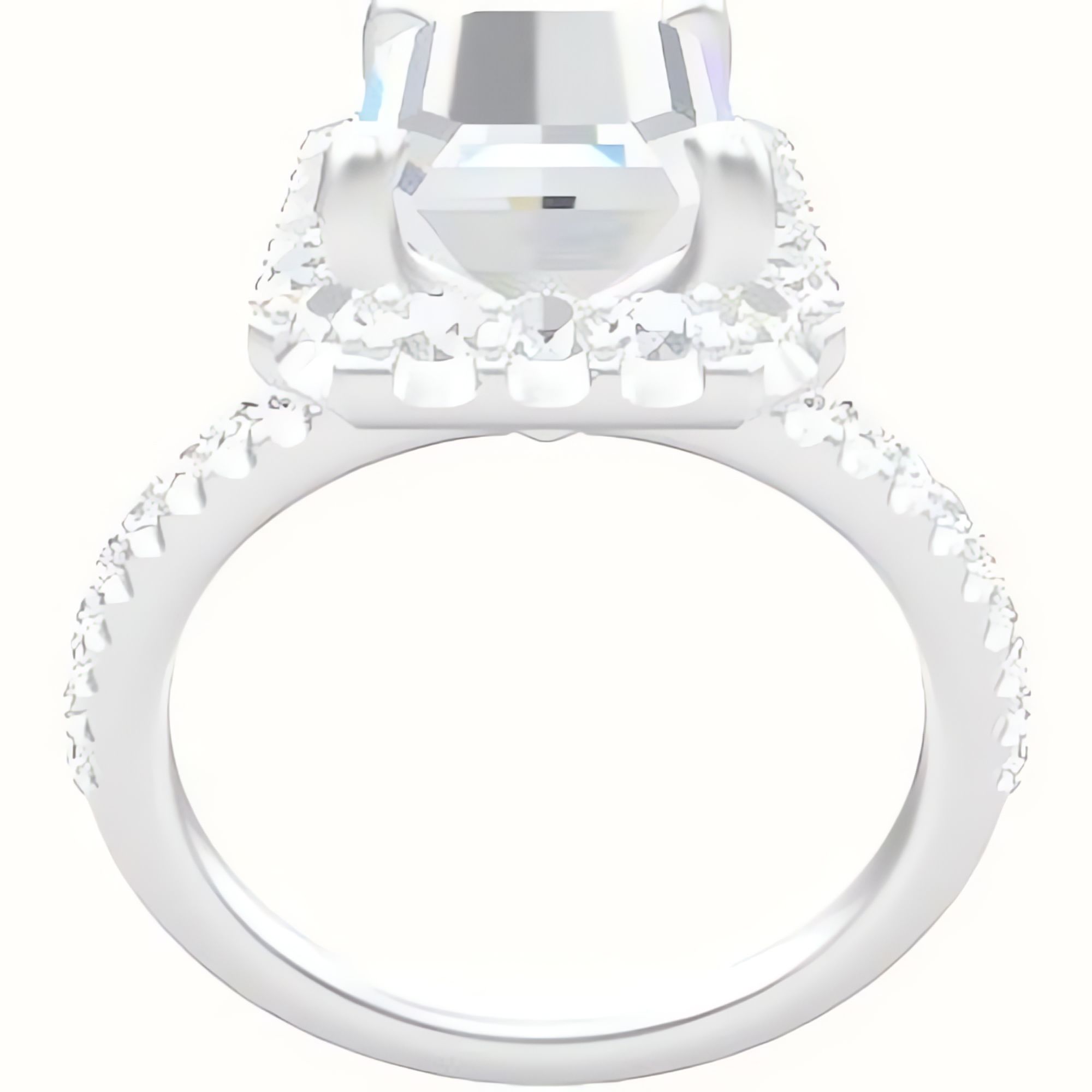 illusion Pave Engagement Ring With Halo Head