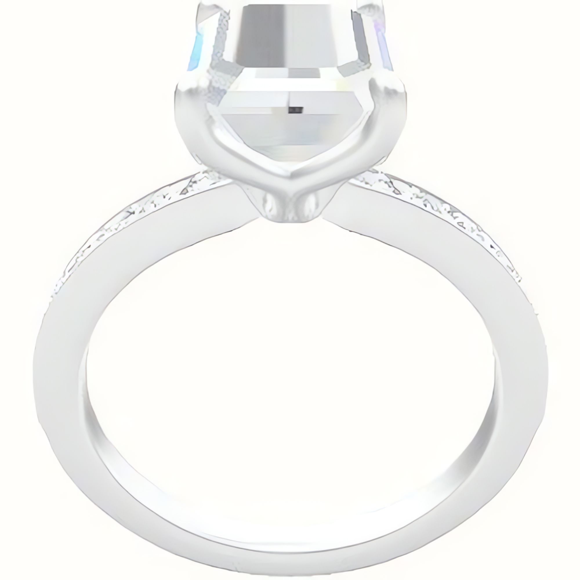 Micropave Engagement Ring With Petal Four Prong Head