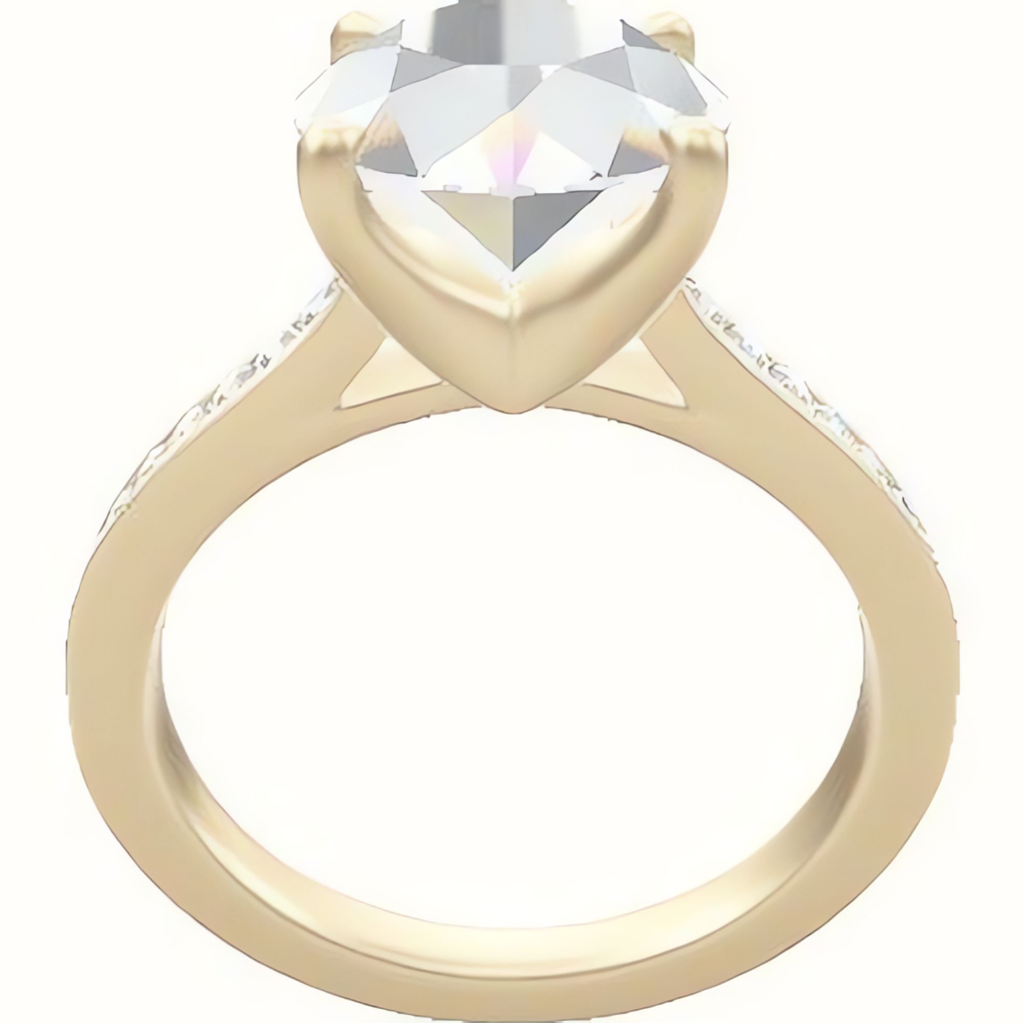 Tapered Channel Set Engagement Ring With Four Prong Head