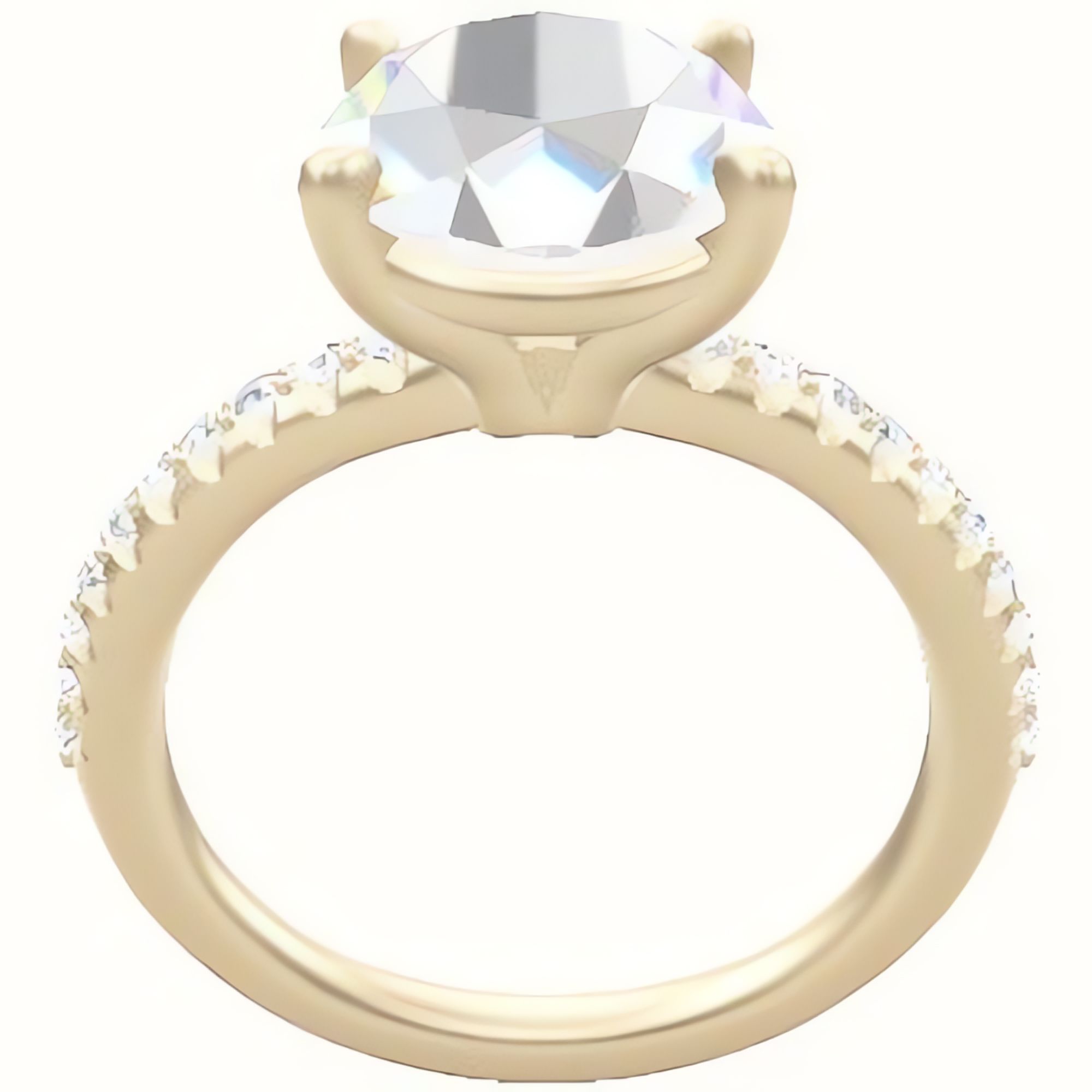 Half Pave Engagement Ring With Standard Four Prong Head