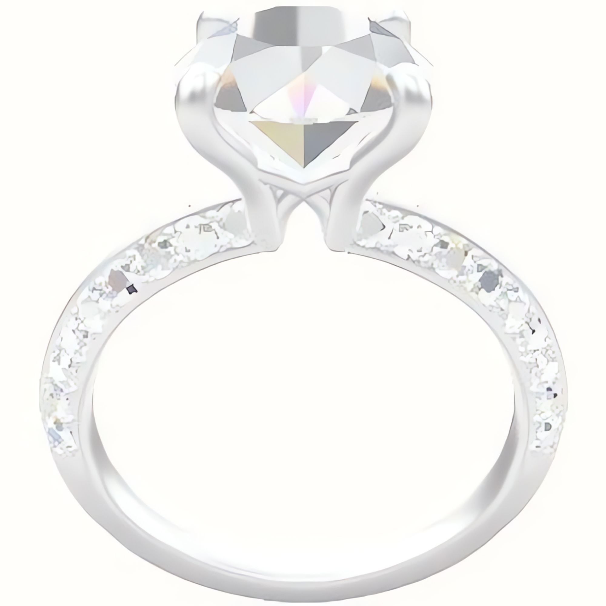Knife Edge Double Row Pave Engagement Ring With X Gallery Head