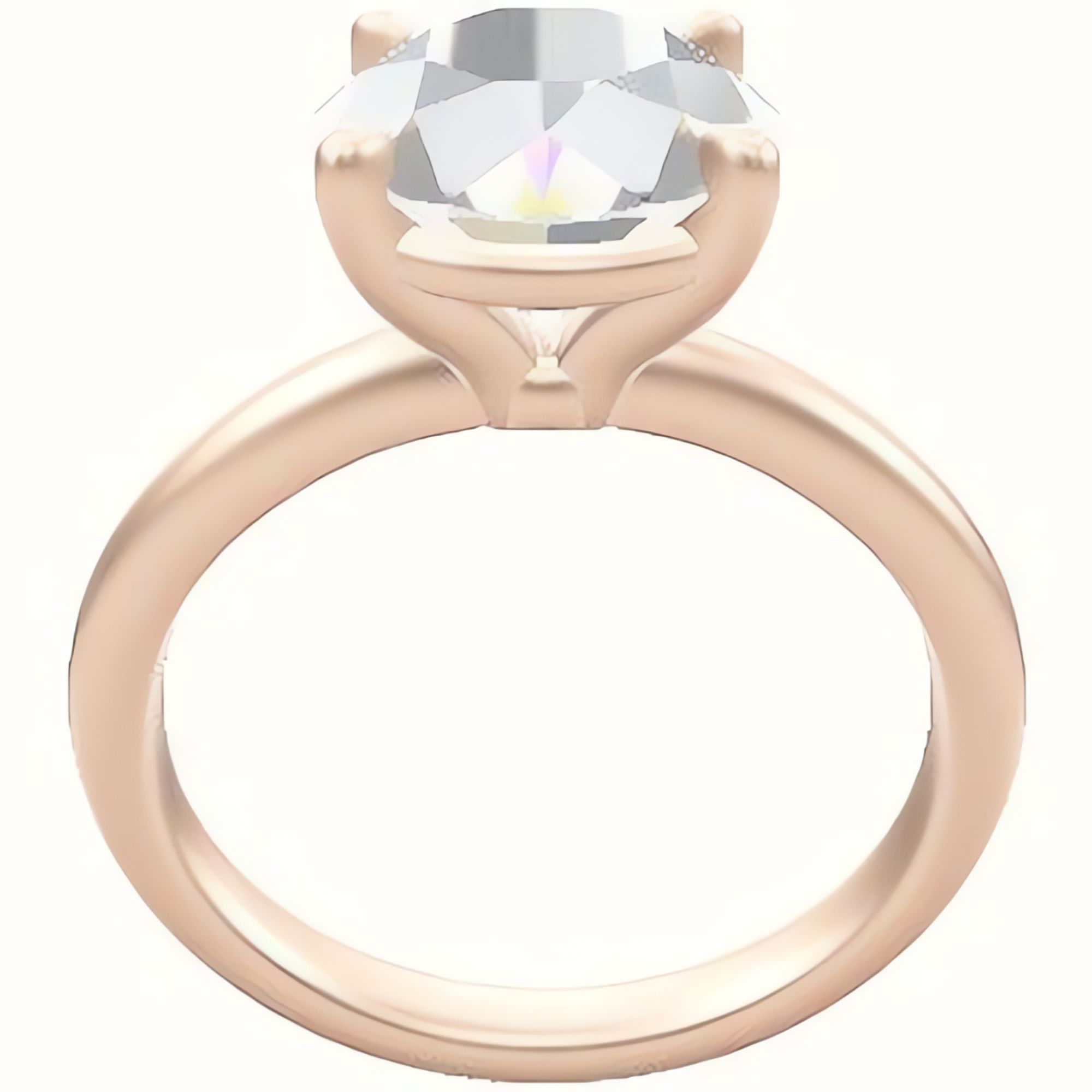 Rounded Solitaire Engagement Ring With Standard Four Prong Head