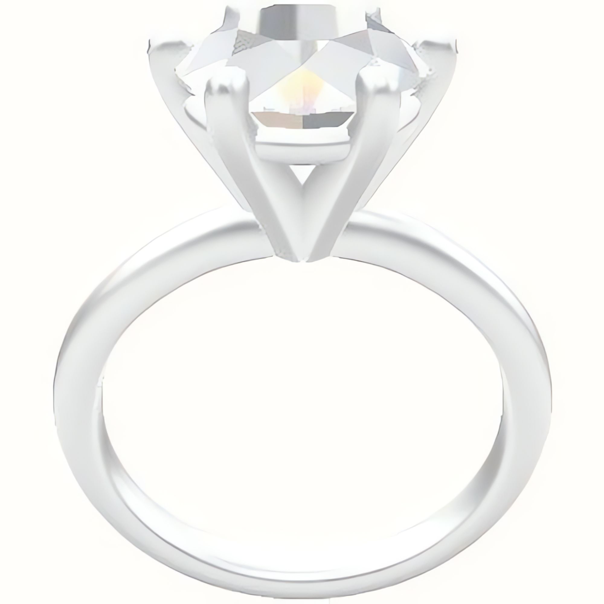 Rounded Solitaire Engagement Ring With High Set Six Prong Head