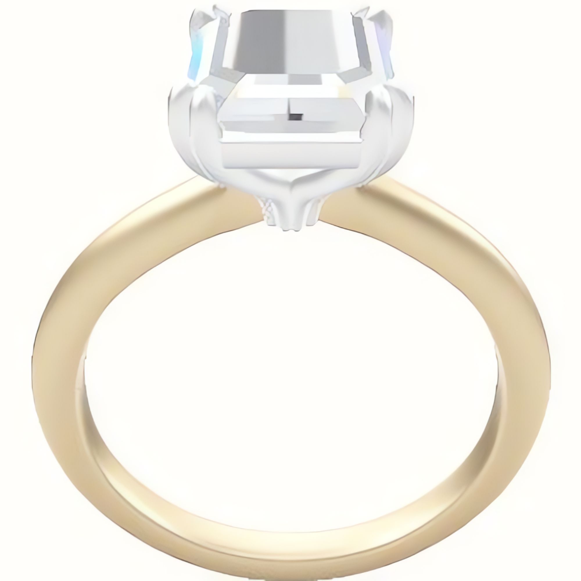 Beveled Solitaire Engagement Ring With Double Prongs Head