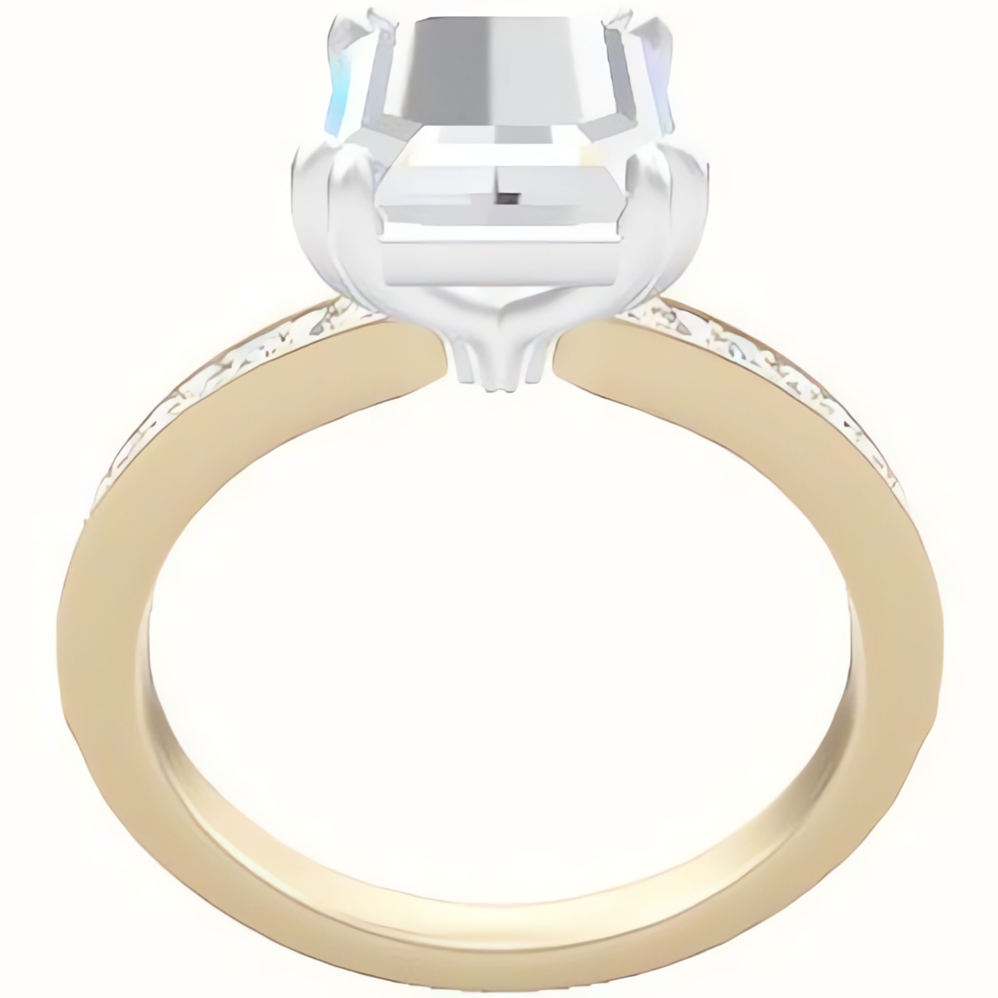 Micropave Engagement Ring With Double Prongs Head