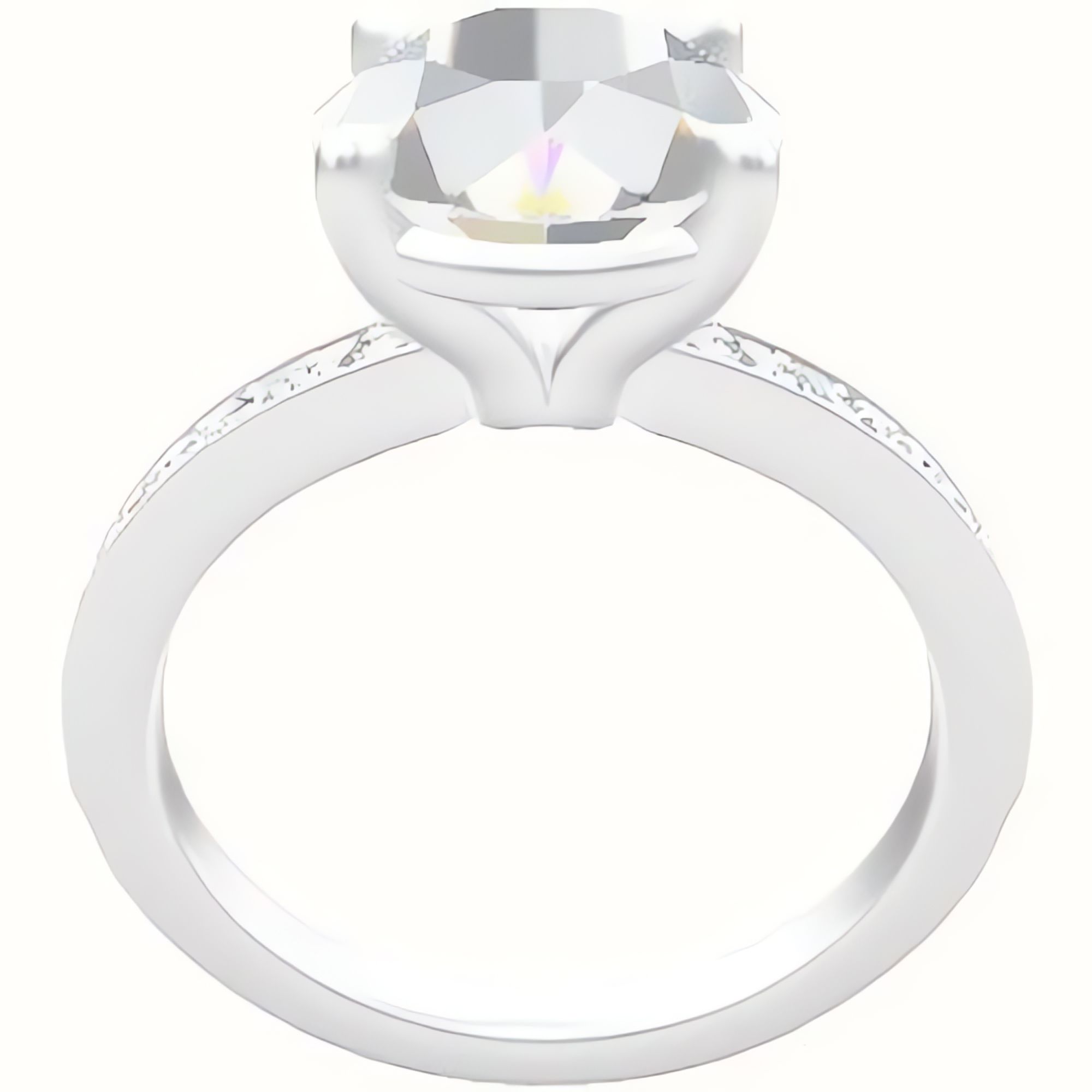 Micropave Engagement Ring With Standard Four Prong Head