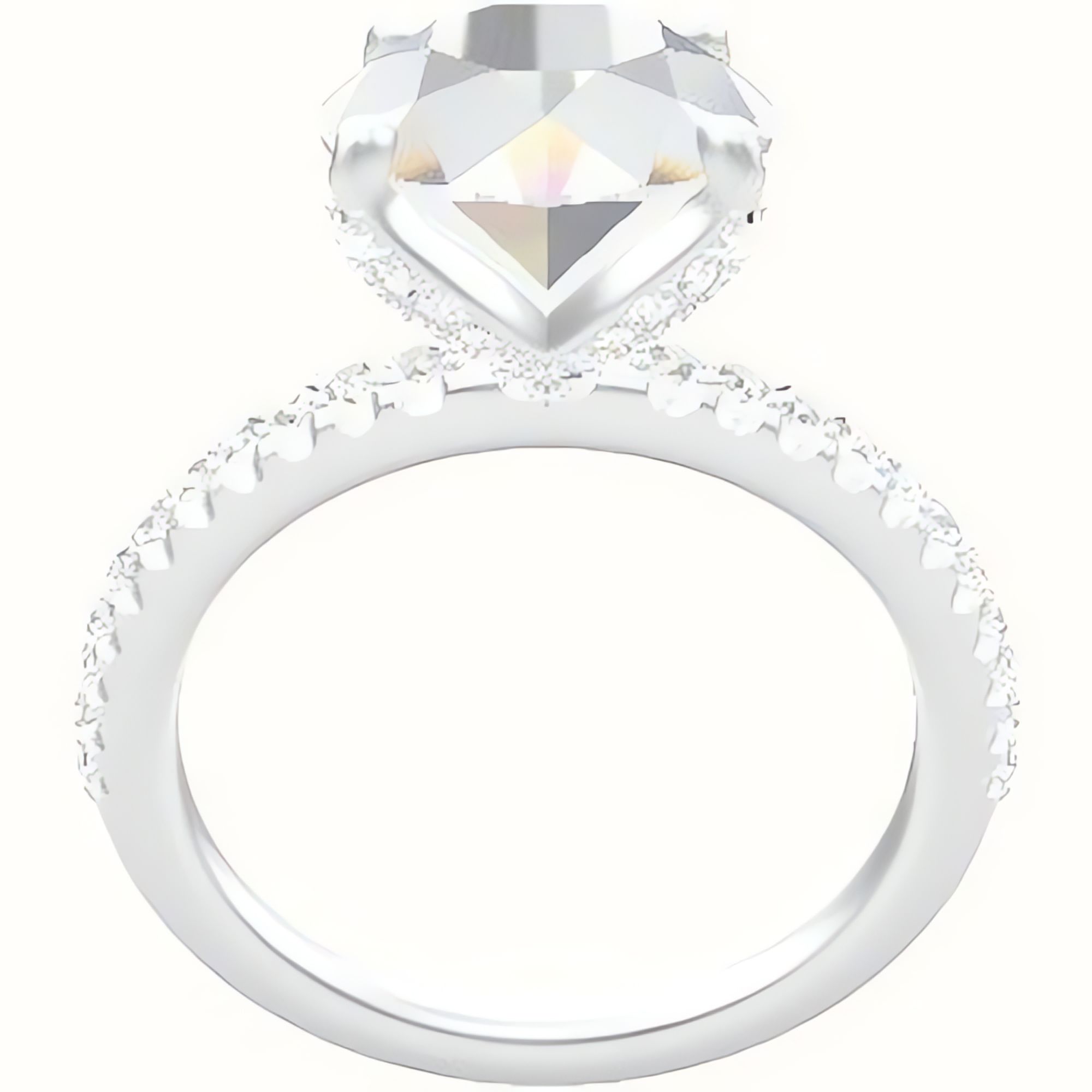 illusion Pave Engagement Ring With Pave Petal Four Prong Head