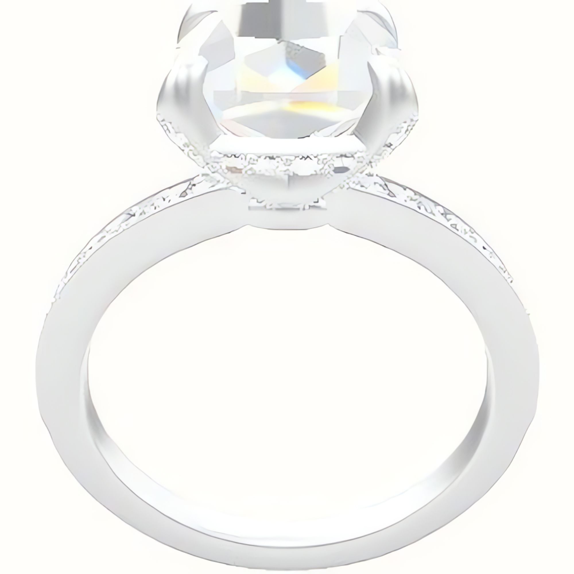 Micropave Engagement Ring With Pave Basket Head