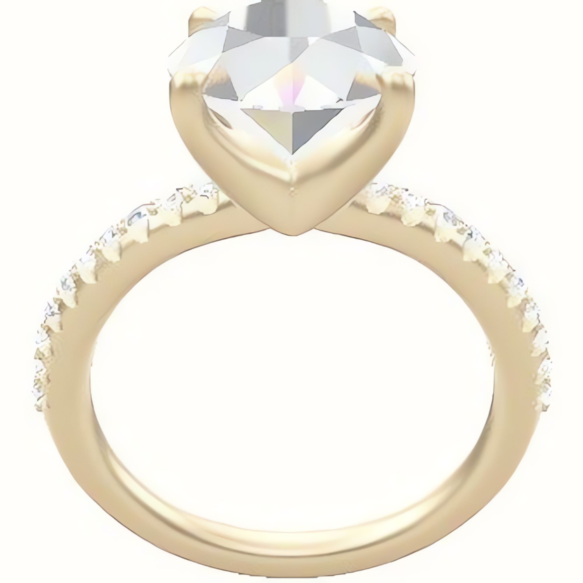Half Pave Engagement Ring With Four Prong Head