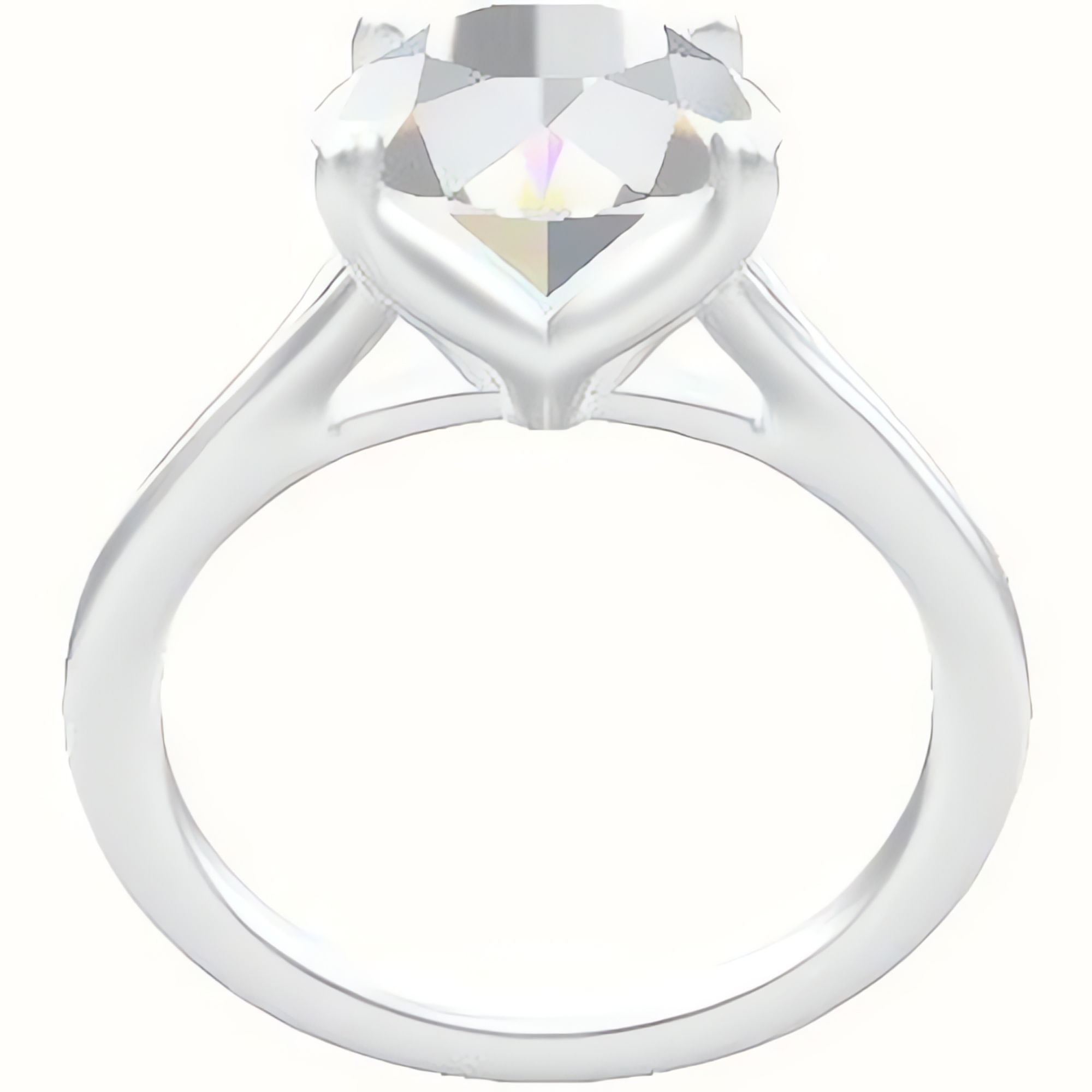 Split Cathedral Engagement Ring With Petal Four Prong Head