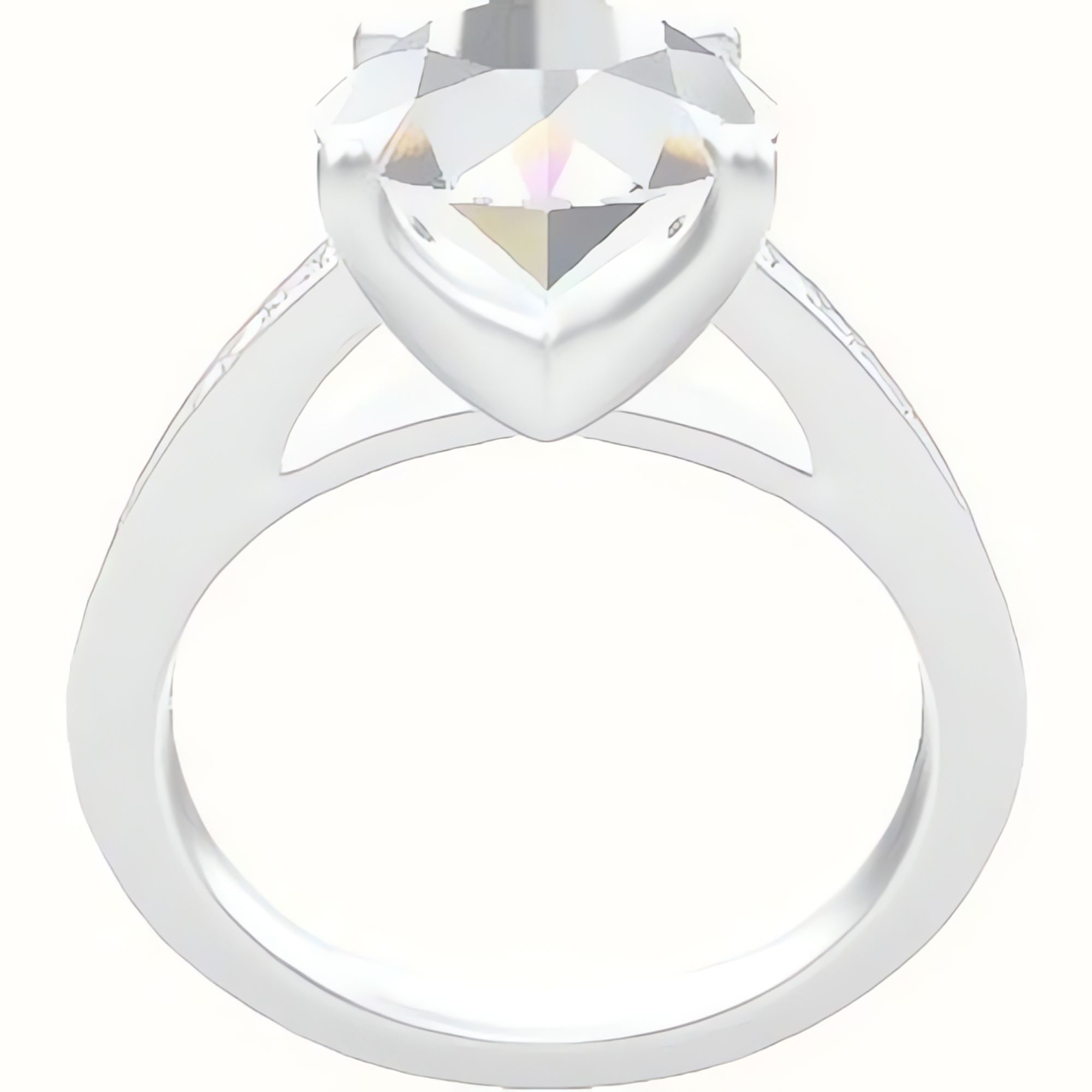 Micropave Cathedral Engagement Ring With Four Prong Head
