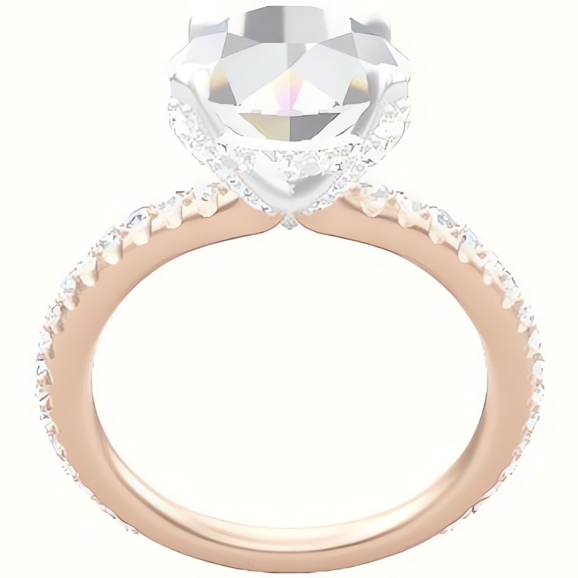 3/4 Pave Engagement Ring With Pave Basket Head
