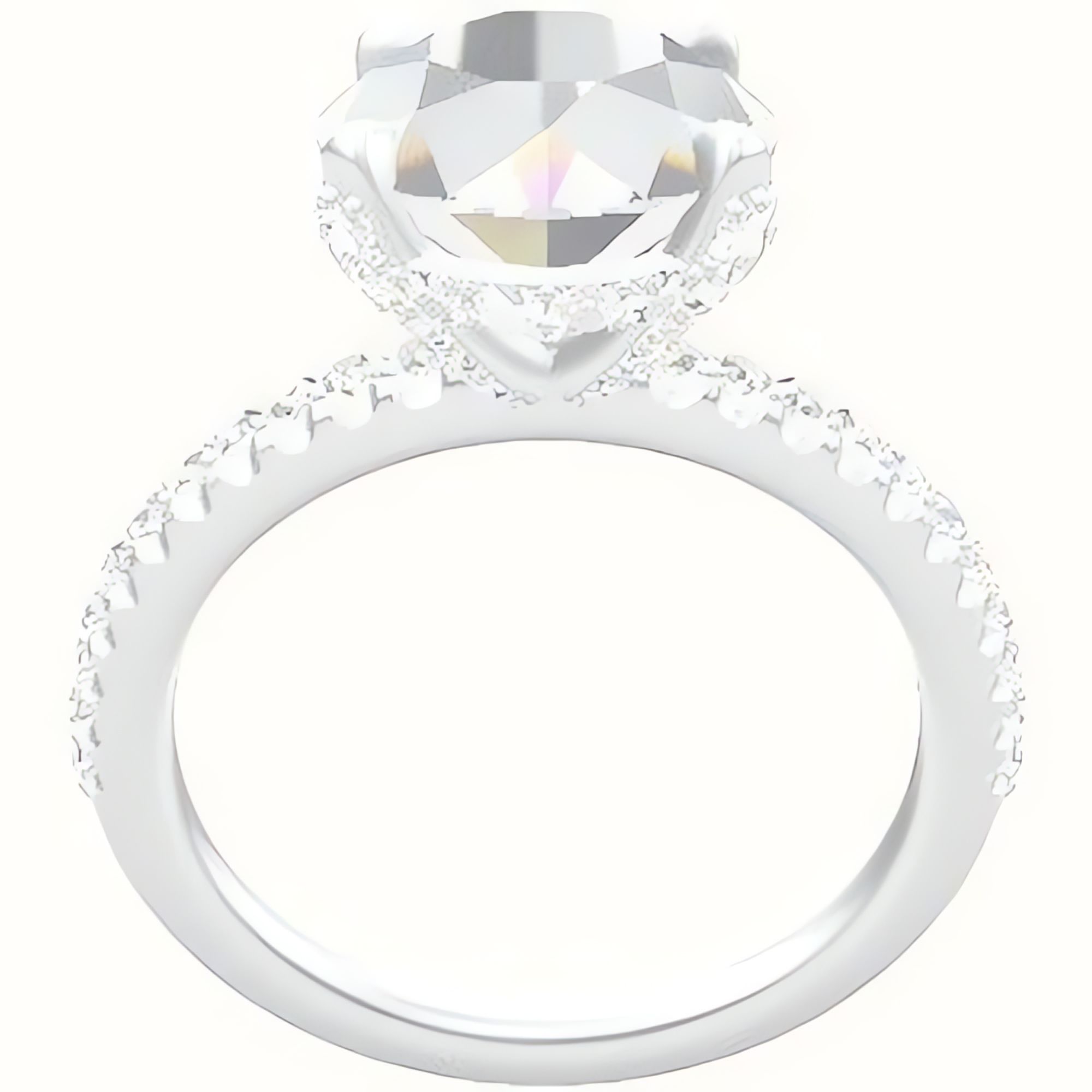 illusion Pave Engagement Ring With Pave Basket Head