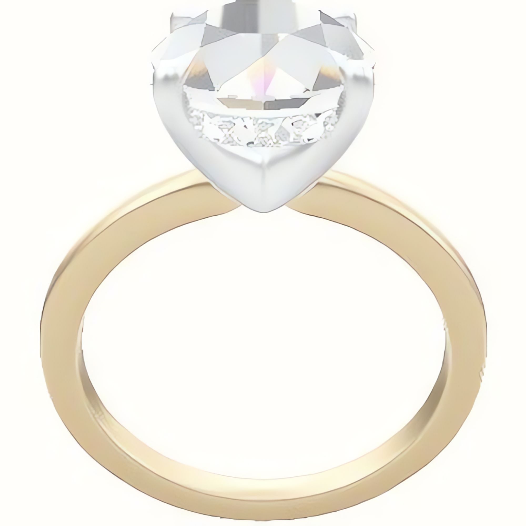Open Solitaire Engagement Ring With V Prong with Hidden Halo Head
