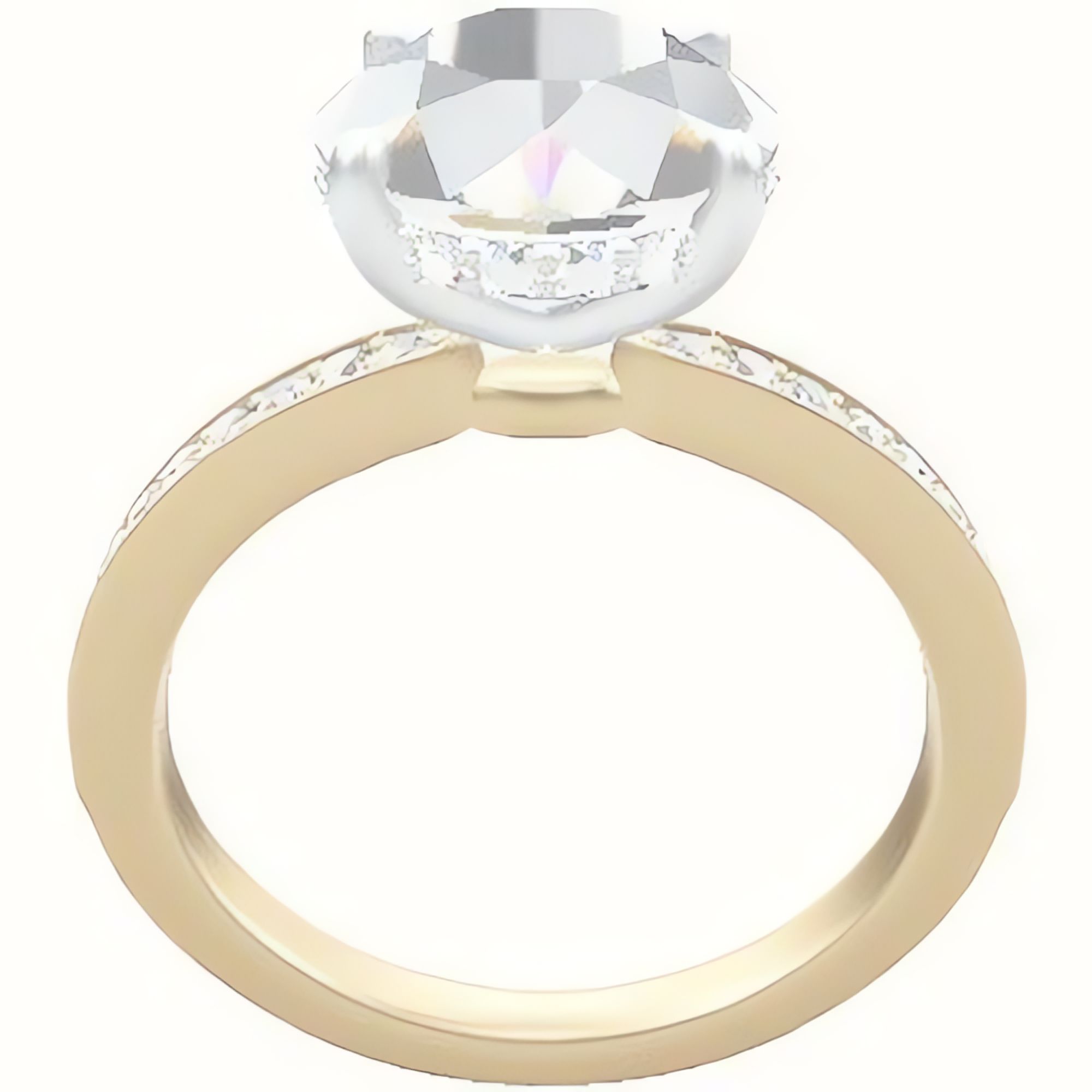 Micropave Engagement Ring With Low Set Pave  Hidden Halo Head