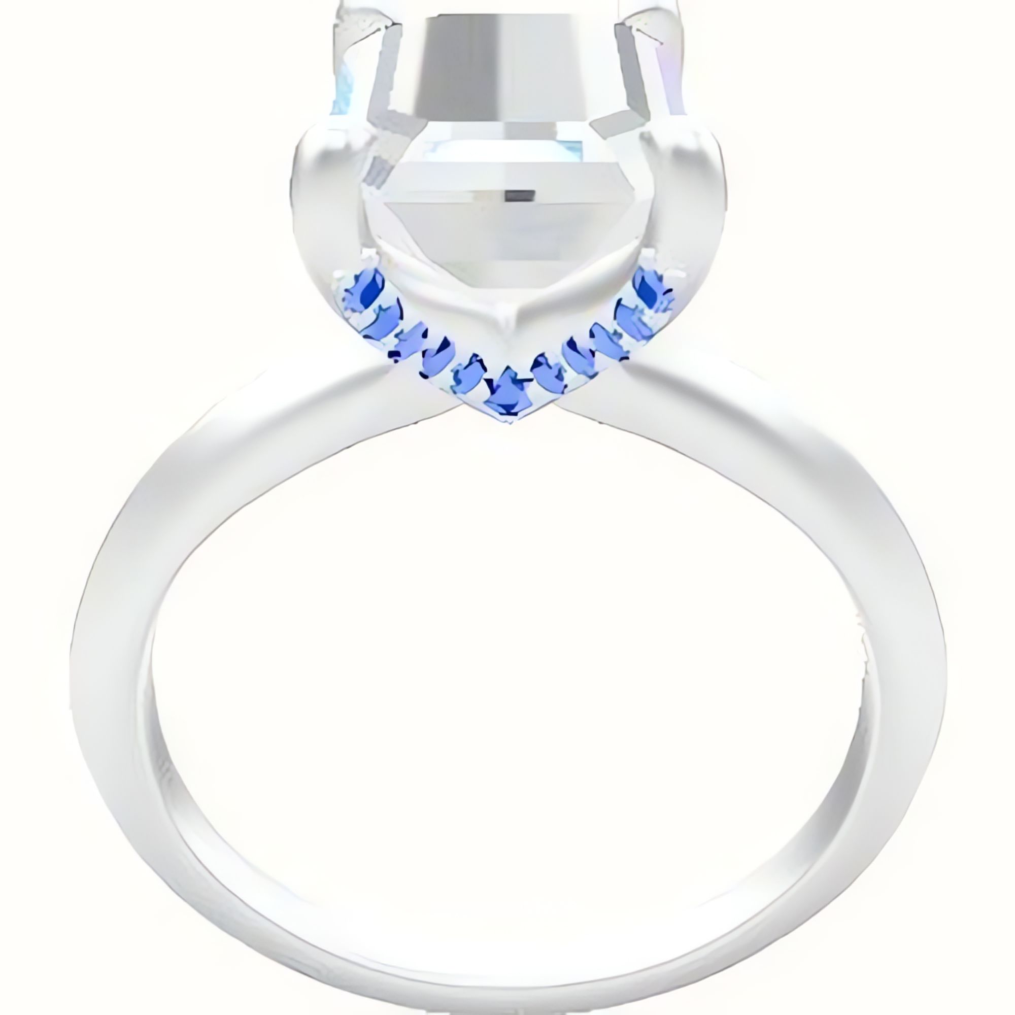 Knife Edge Engagement Ring With Pave V Prong Head