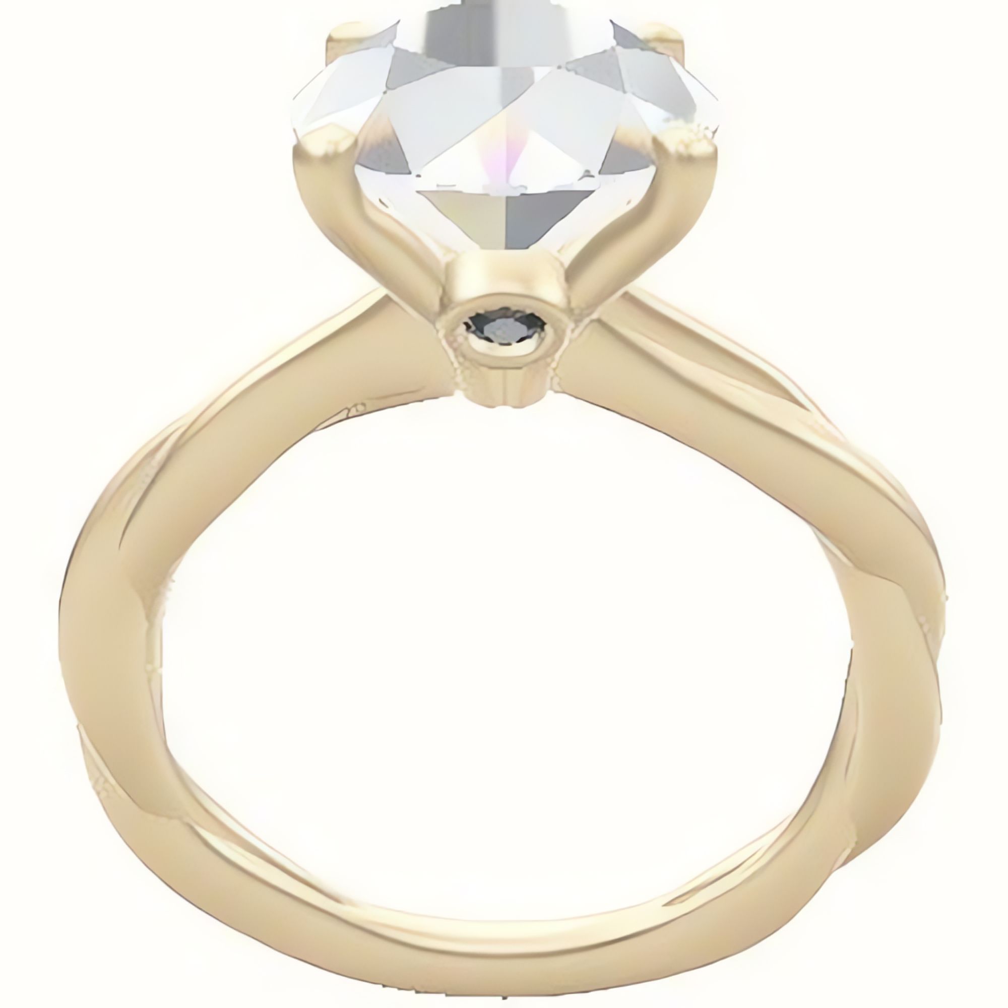 Solitaire Rope Engagement Ring With Accent Diamond Head