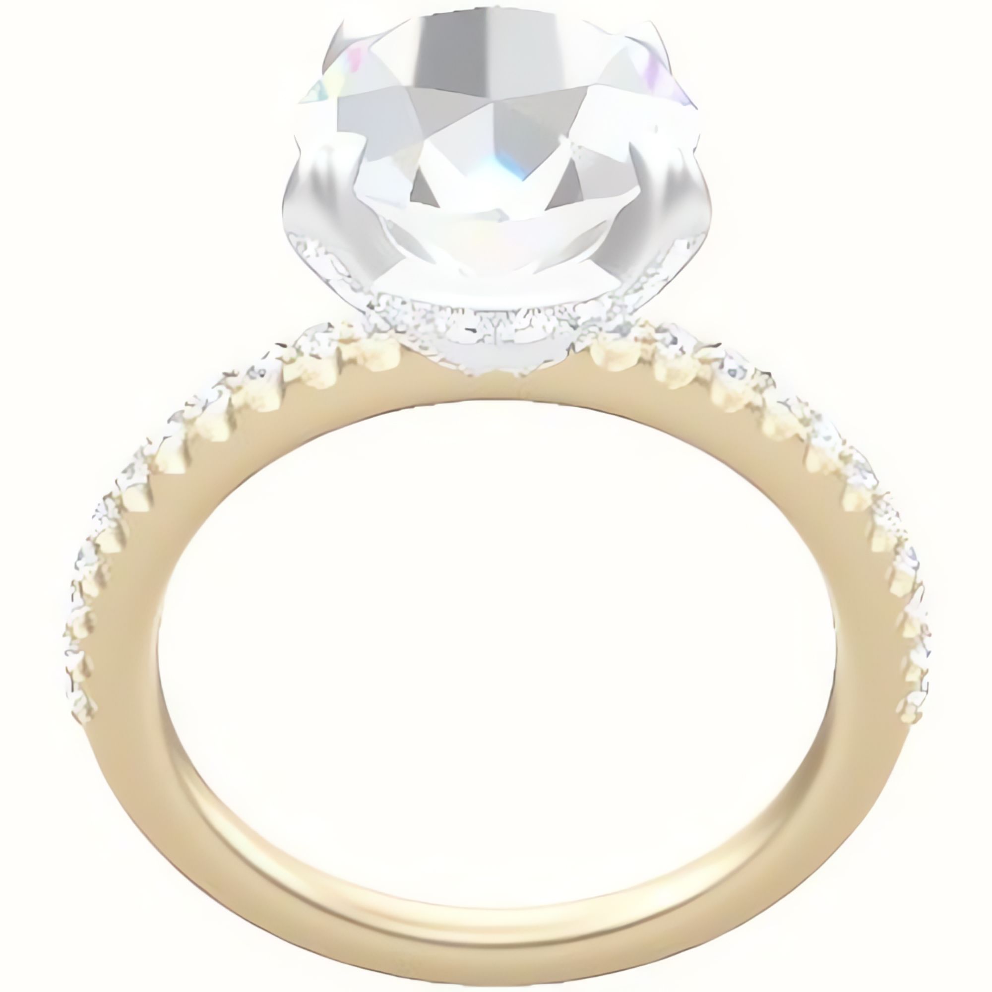 illusion Pave Engagement Ring With Pave Basket Head