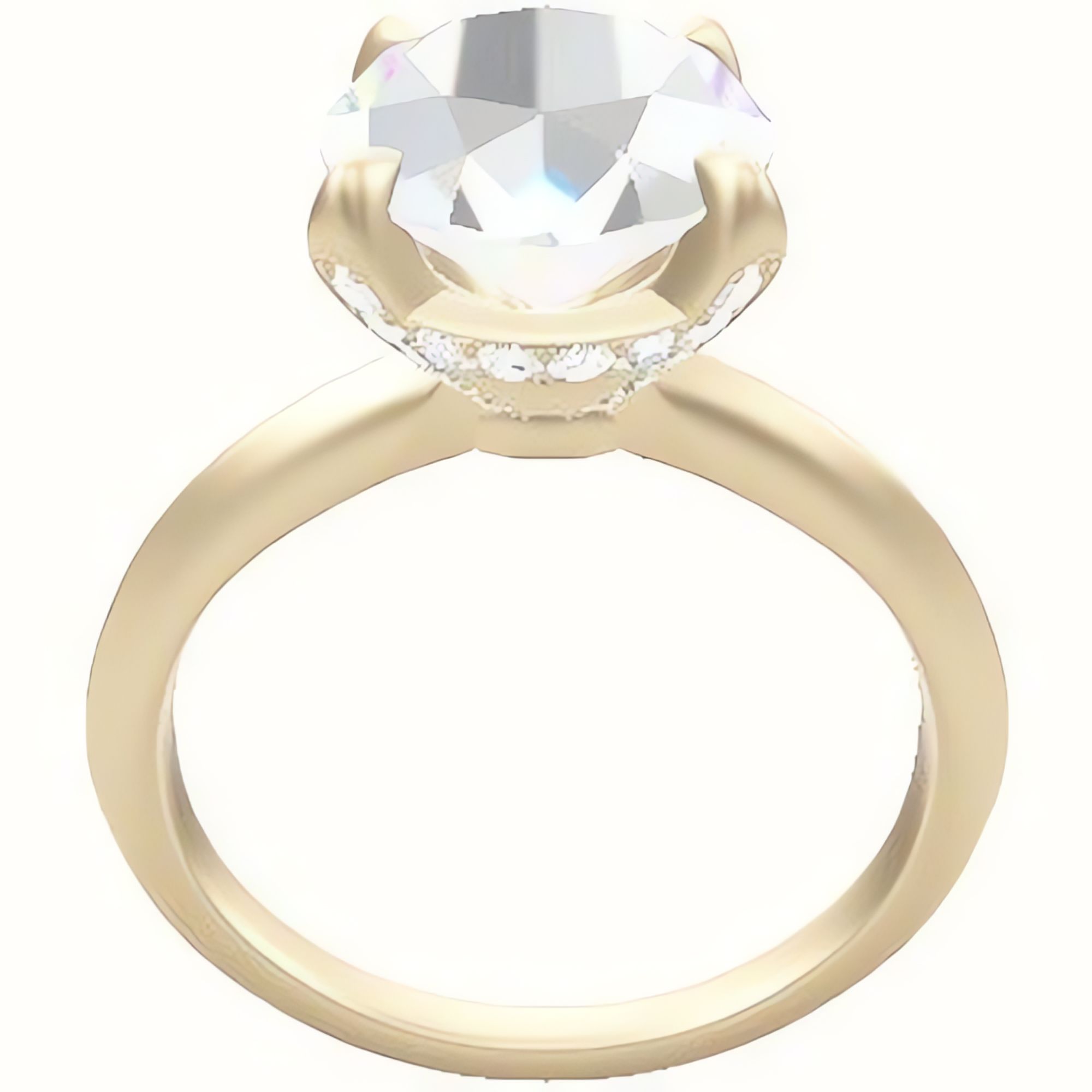 Knife Edge Engagement Ring With Pave Basket Head