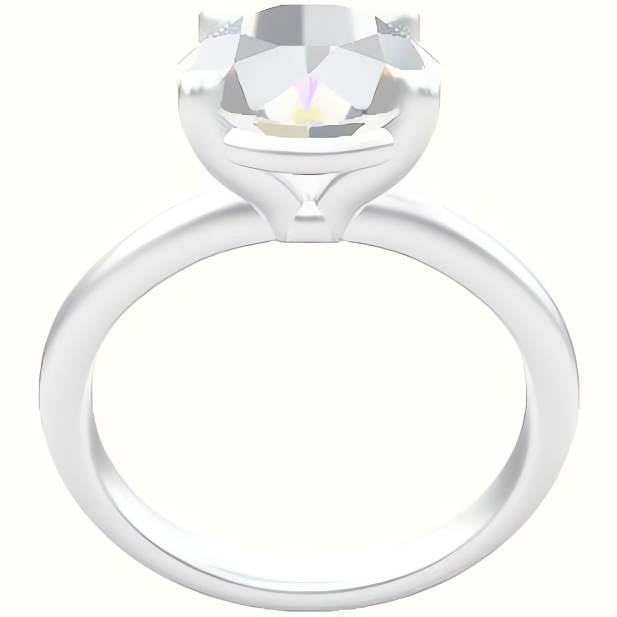 Rounded Solitaire Engagement Ring With Standard Four Prong Head