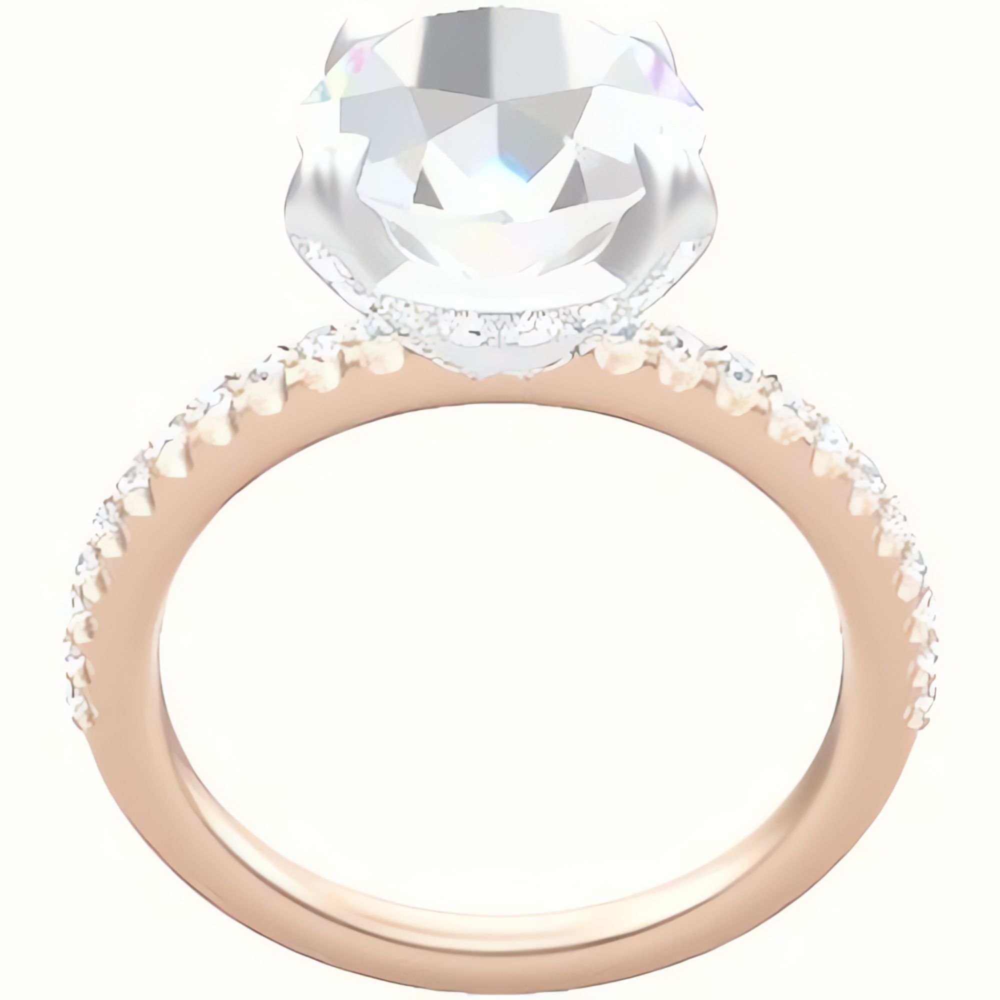 illusion Pave Engagement Ring With Pave Basket Head