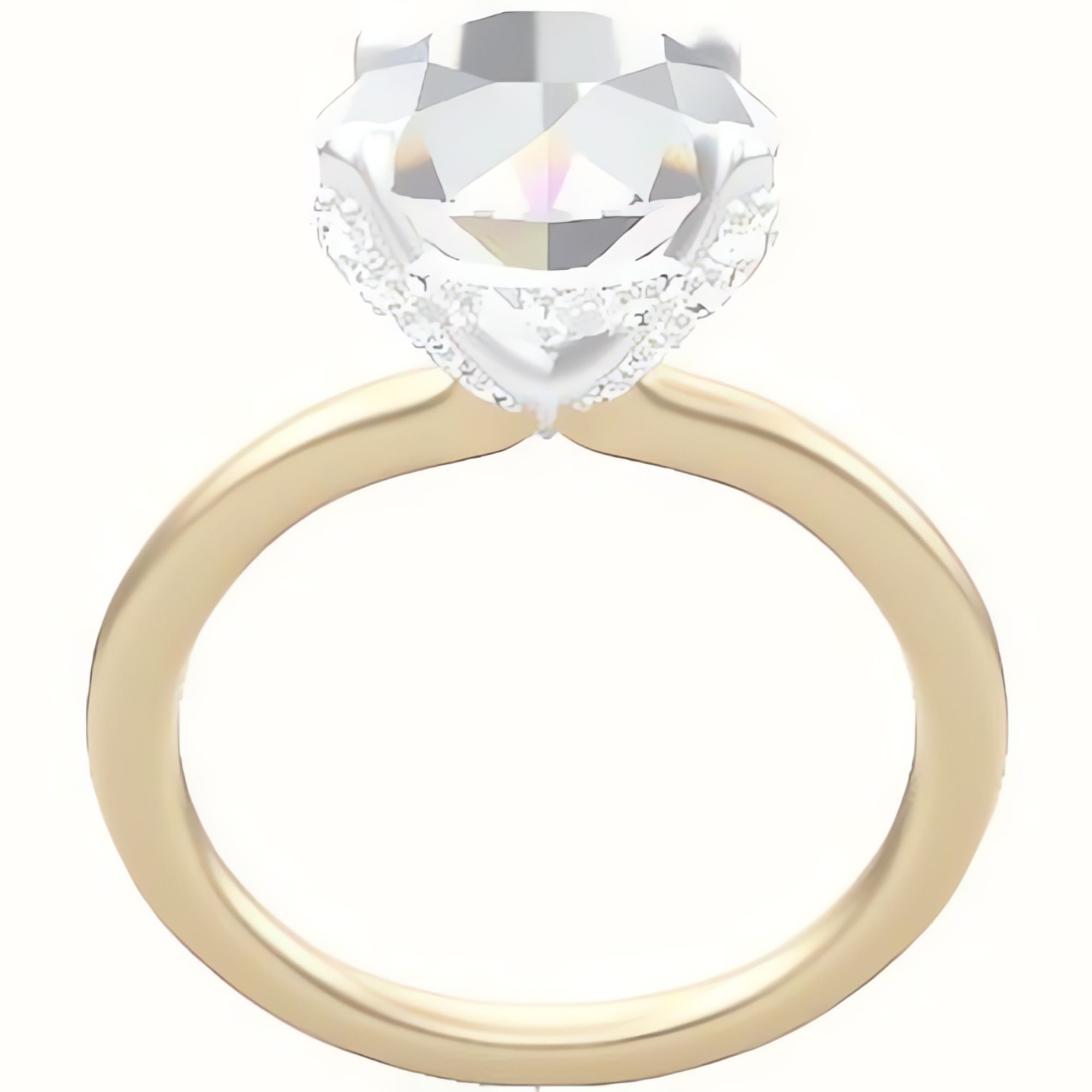 Solitaire Engagement Ring With Pave Basket Head