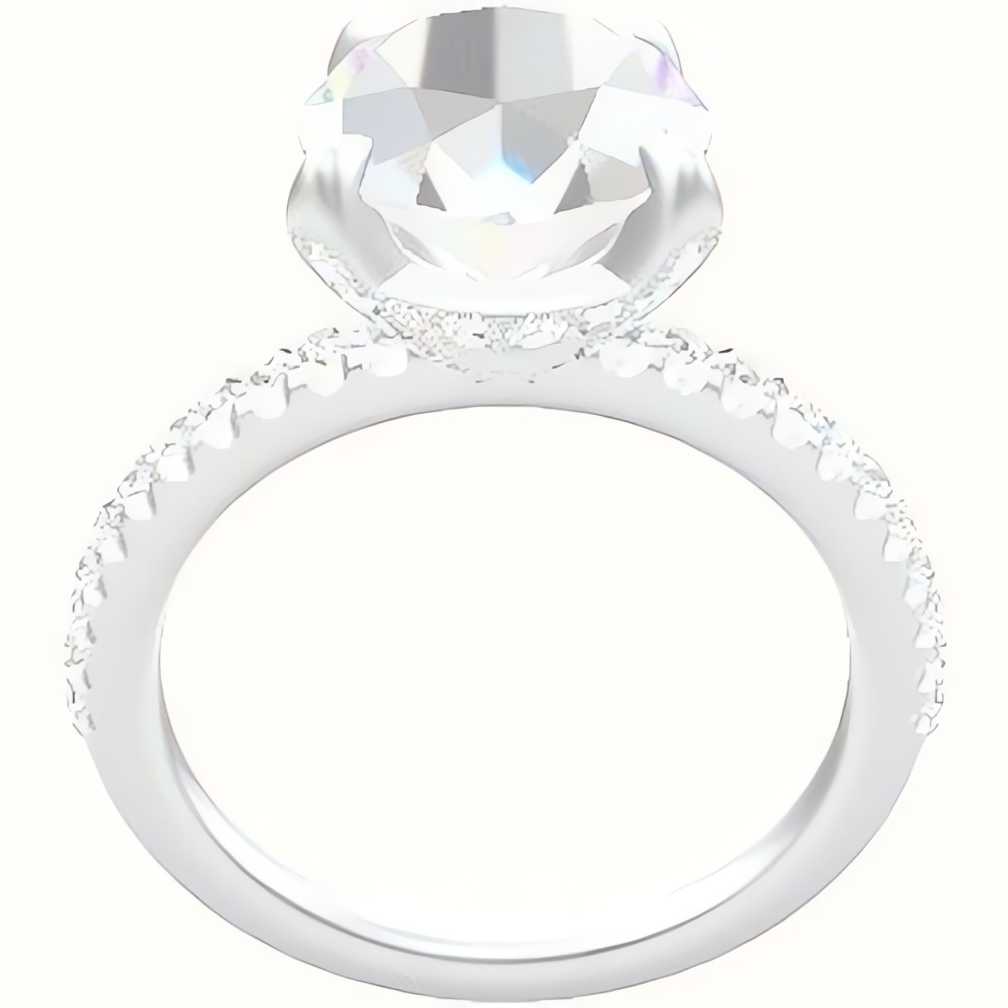 illusion Pave Engagement Ring With Pave Basket Head