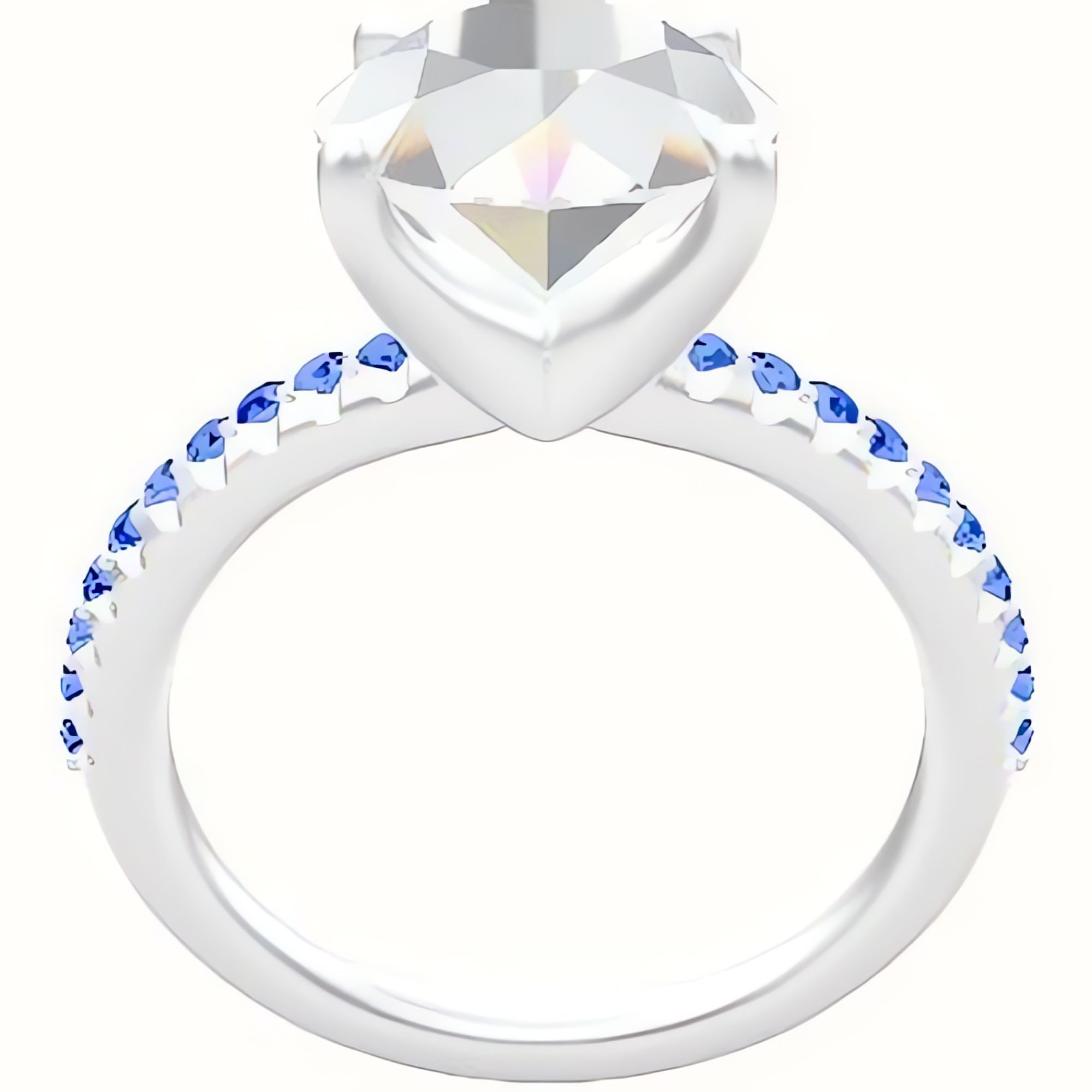 Half Pave Engagement Ring With Four Prong Head