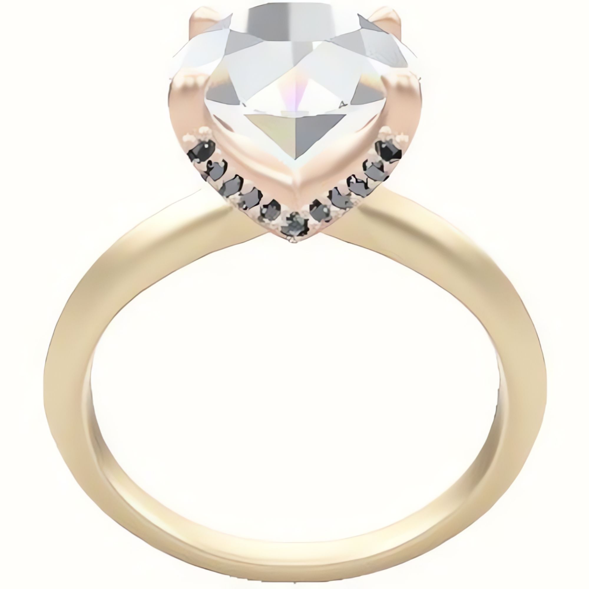 Knife Edge Engagement Ring With Pave V Prong Head