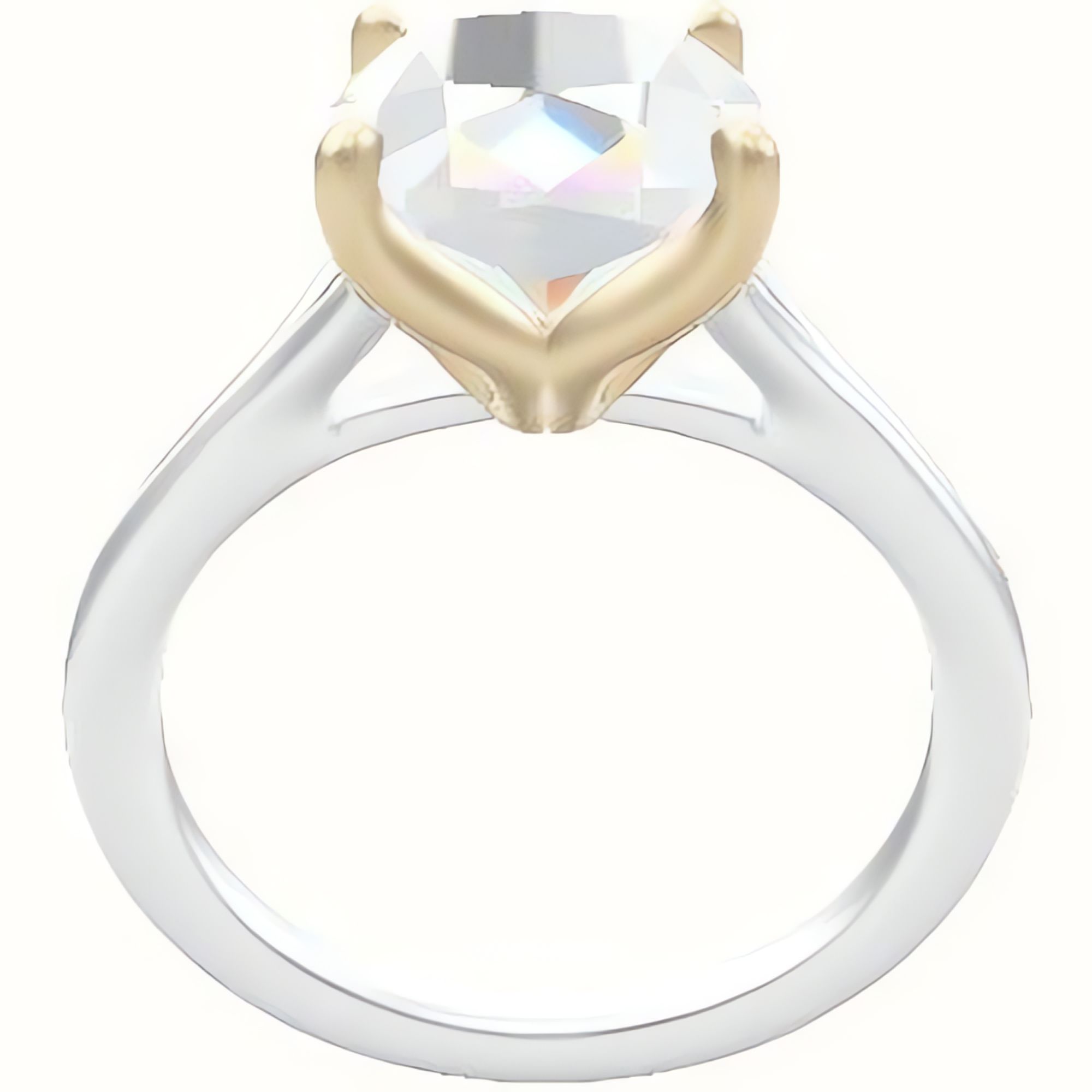 Split Cathedral Engagement Ring With Petal Four Prong Head