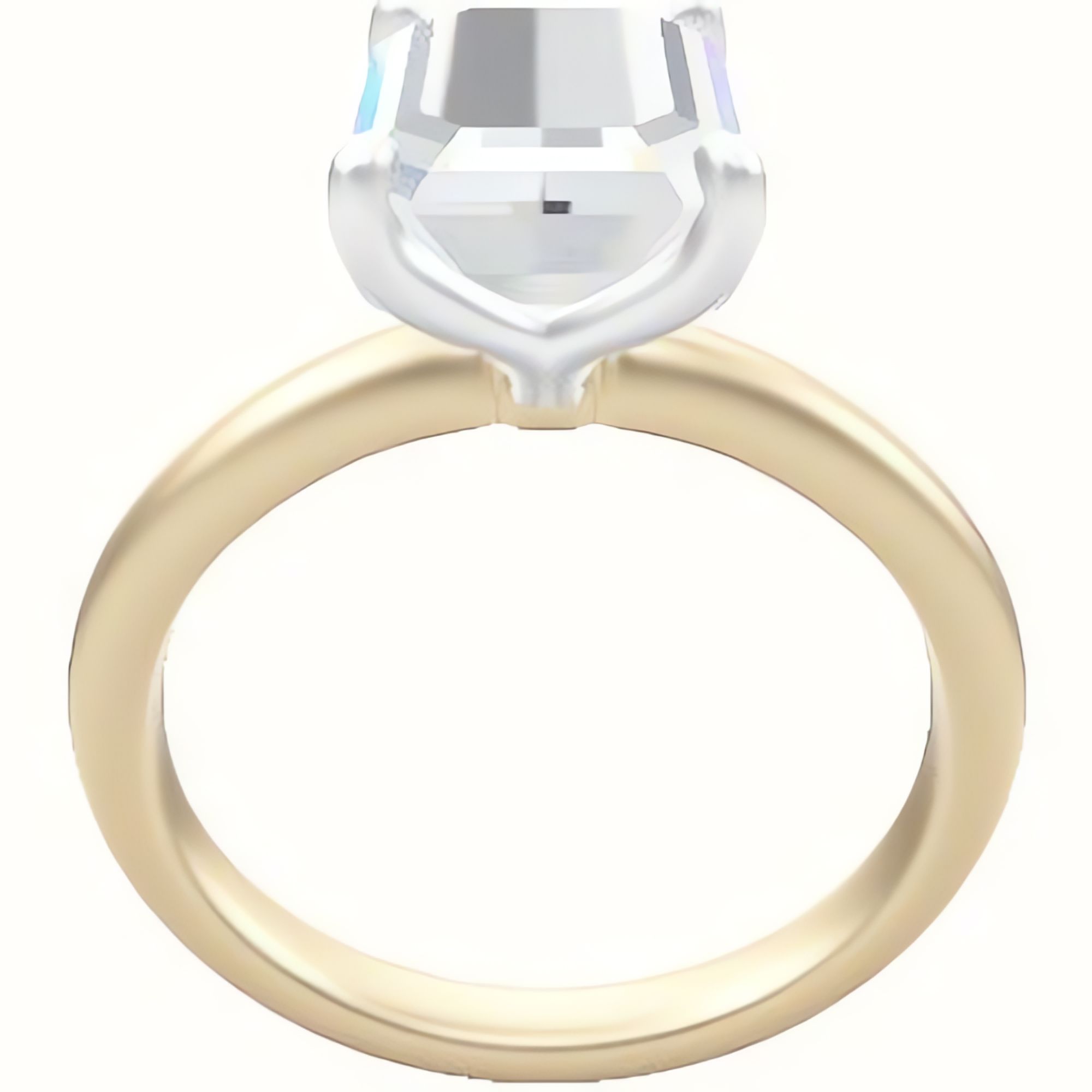 Rounded Solitaire Engagement Ring With Petal Four Prong Head