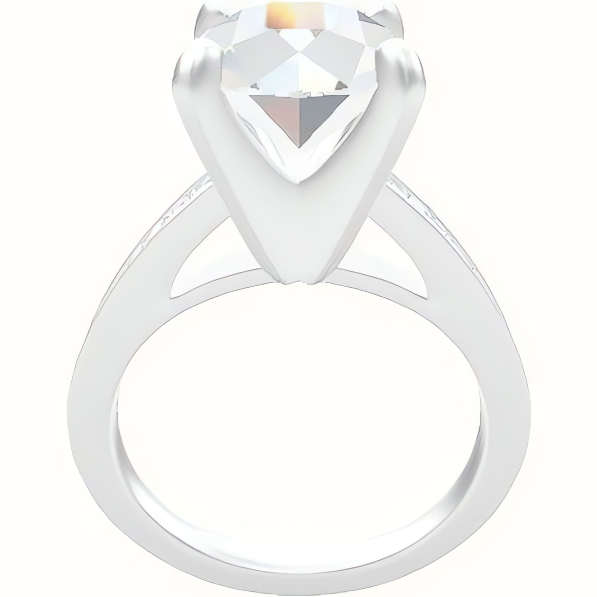 Micropave Cathedral Engagement Ring With Classic Four Prong Head
