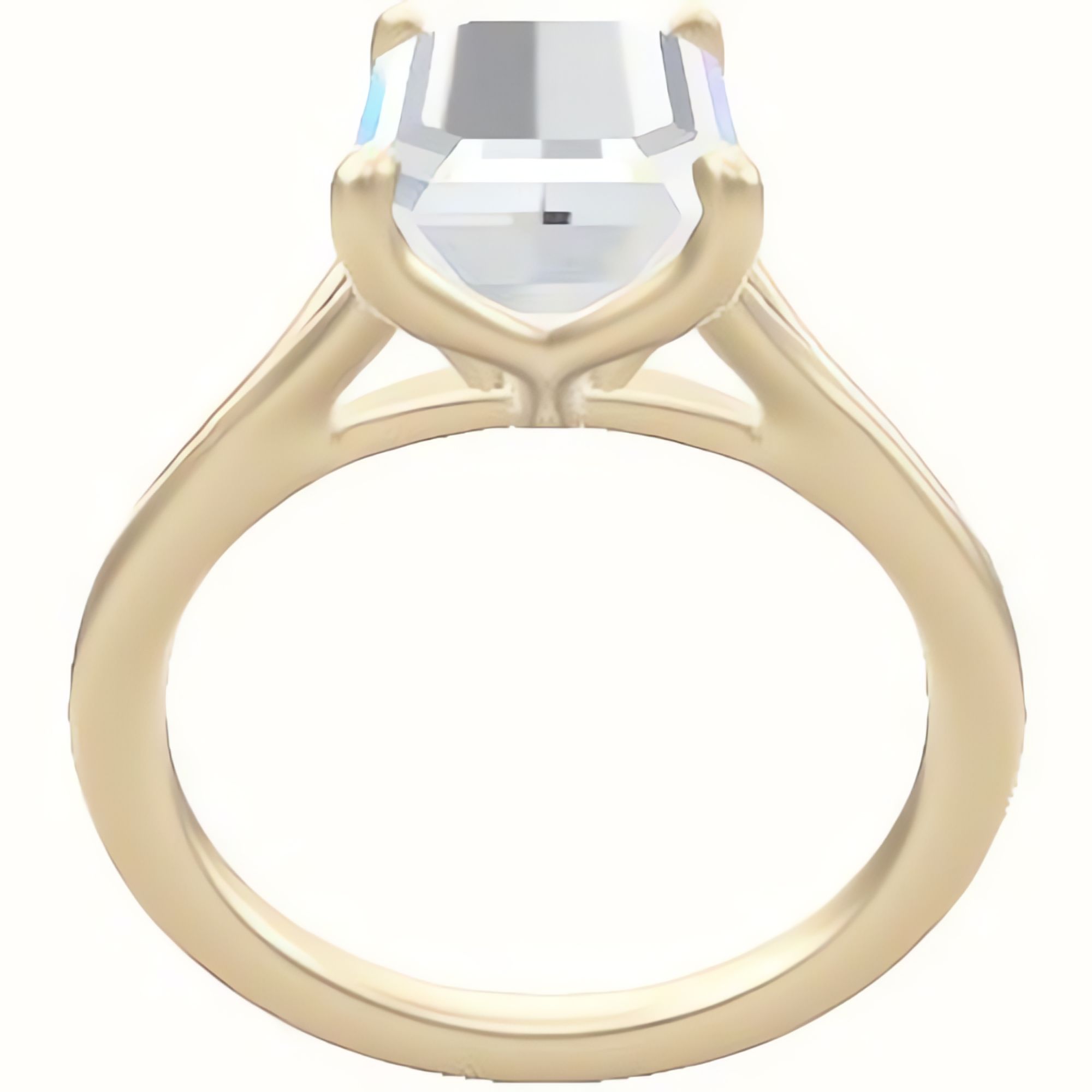 Split Cathedral Engagement Ring With Petal Four Prong Head