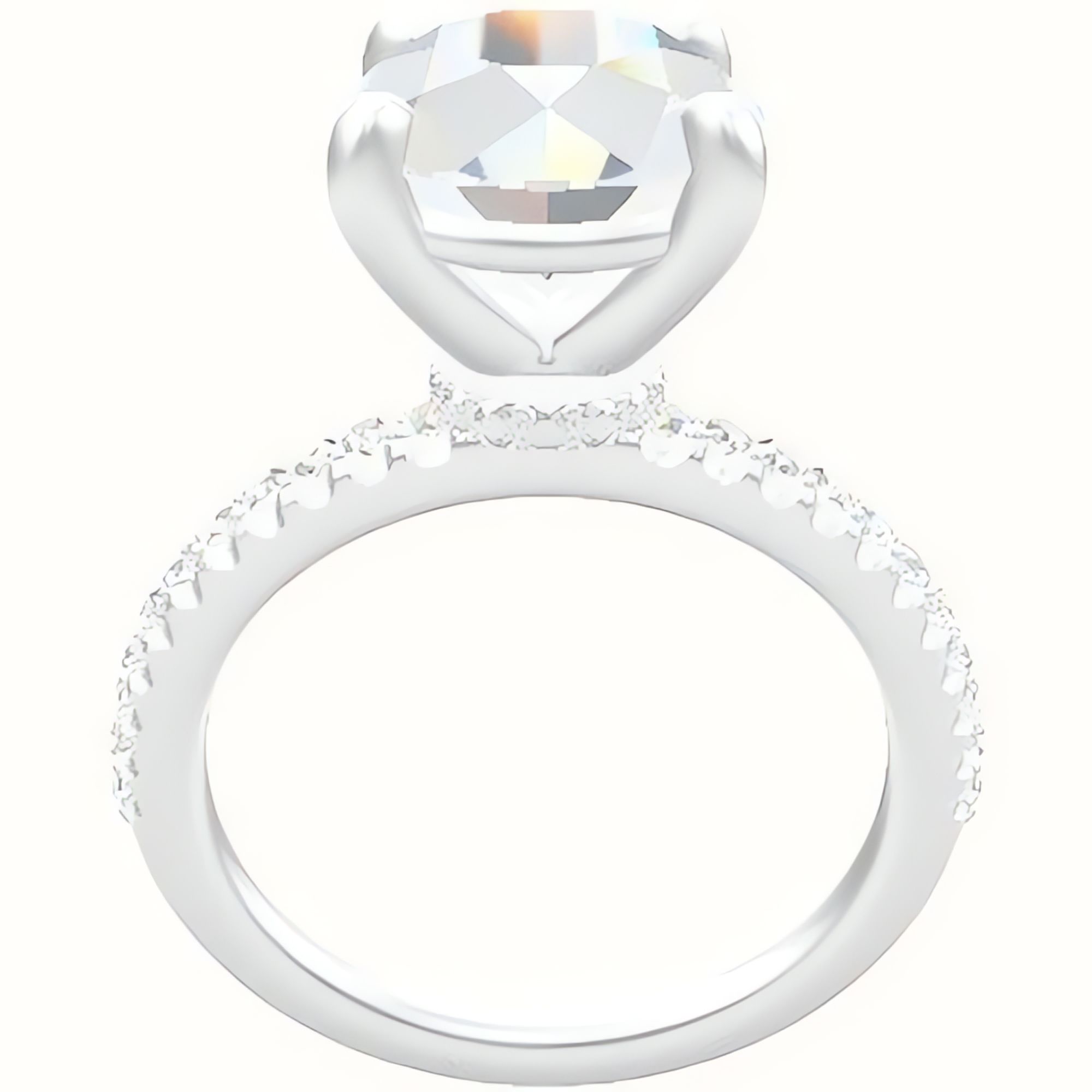 illusion Pave Engagement Ring With Low Set Four Prong Head