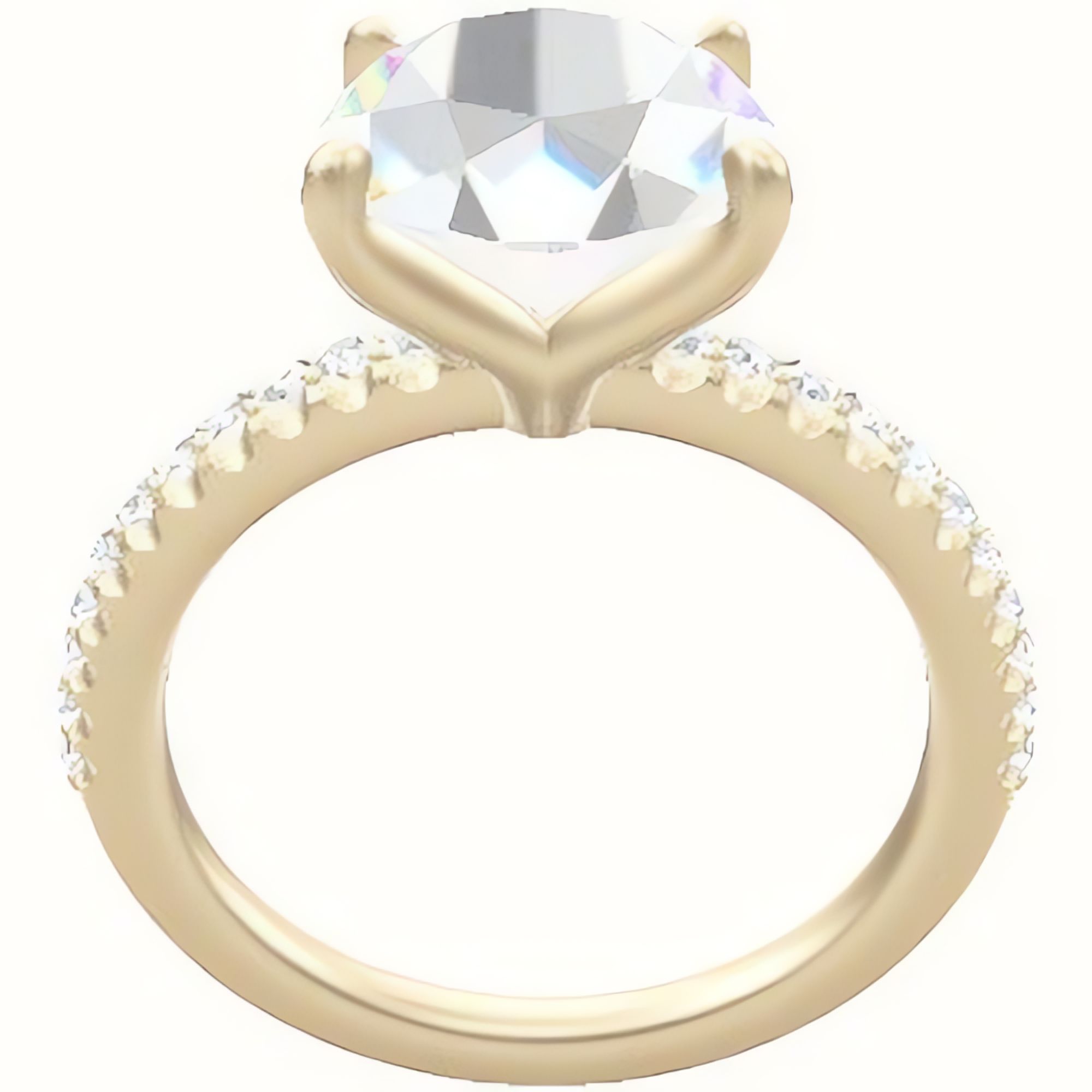illusion Pave Engagement Ring With Petal Four Prong Head