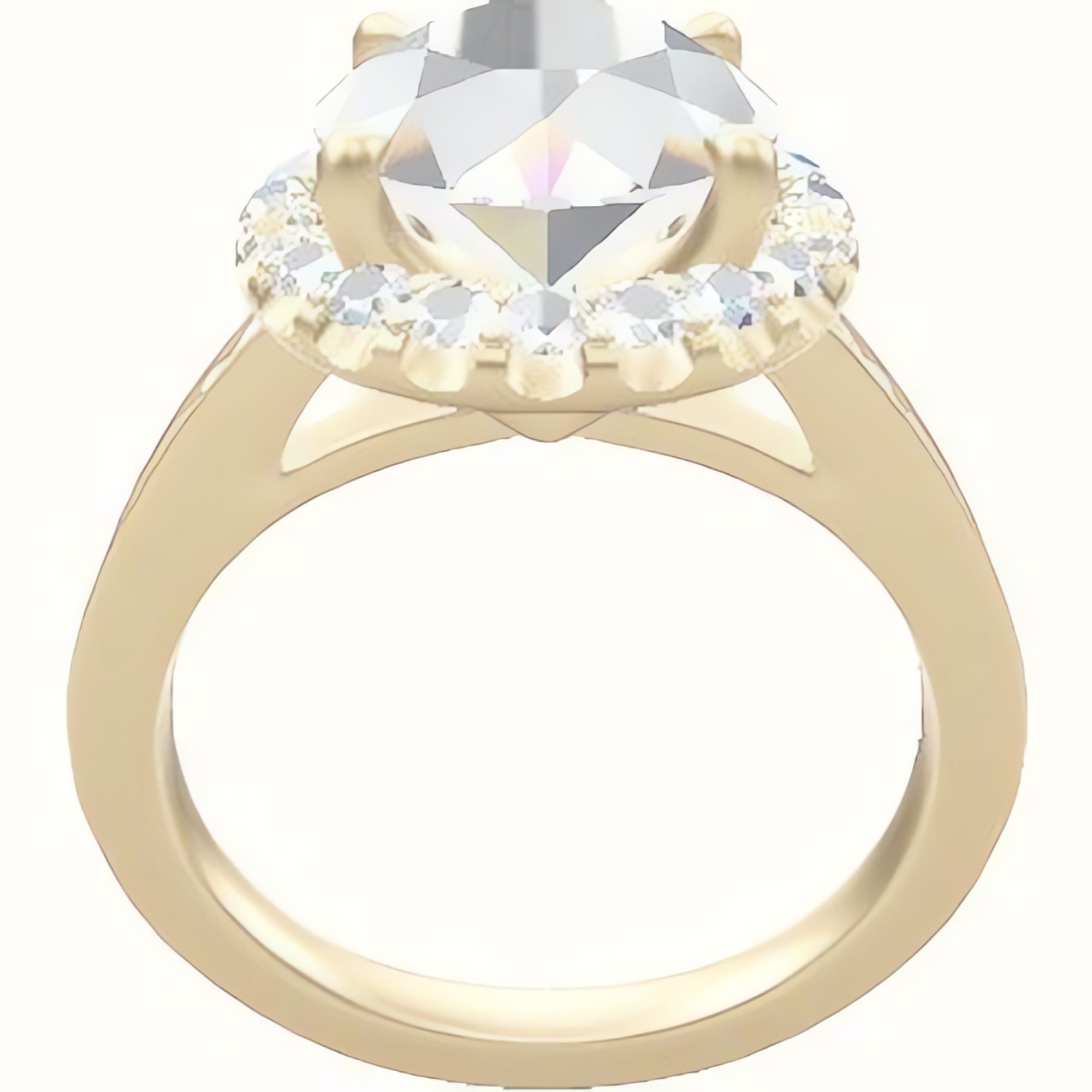 Micropave Cathedral Engagement Ring With Halo Head