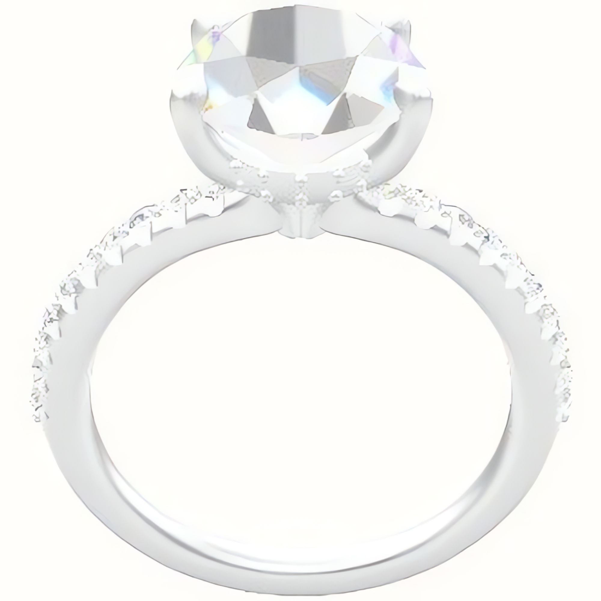 Half Pave Engagement Ring With Front Set Gallery Head