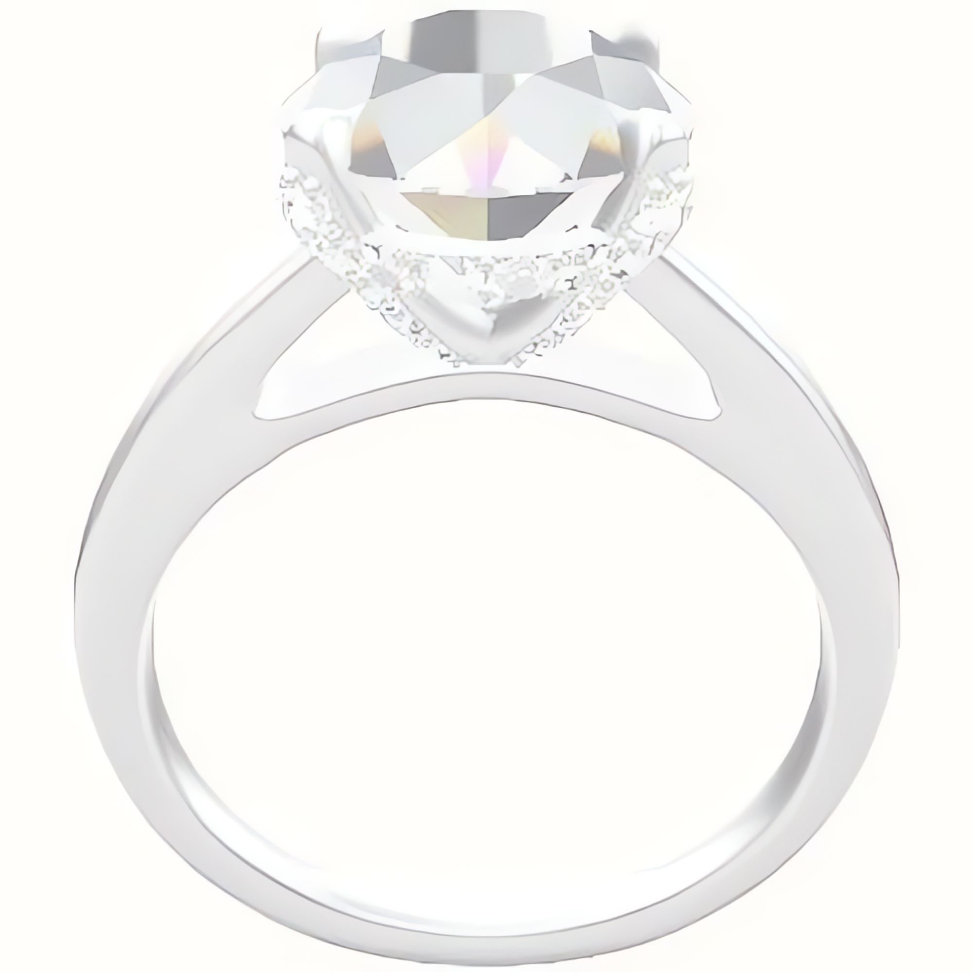 Cathedral Engagement Ring With Pave Basket Head