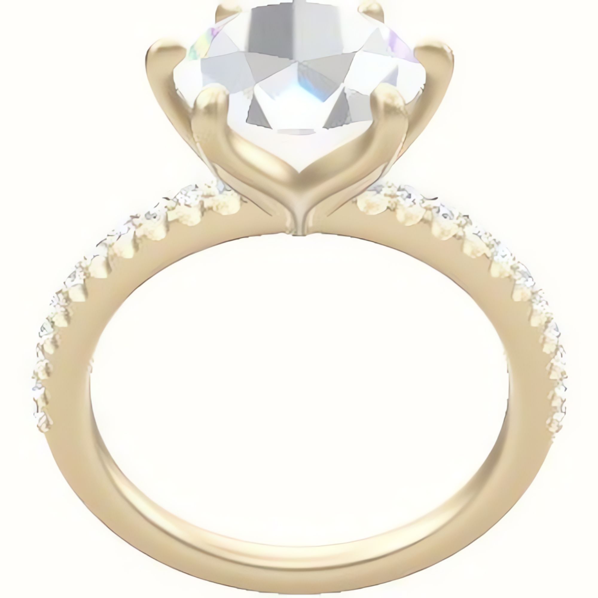 illusion Pave Engagement Ring With Petal Six Prong Head