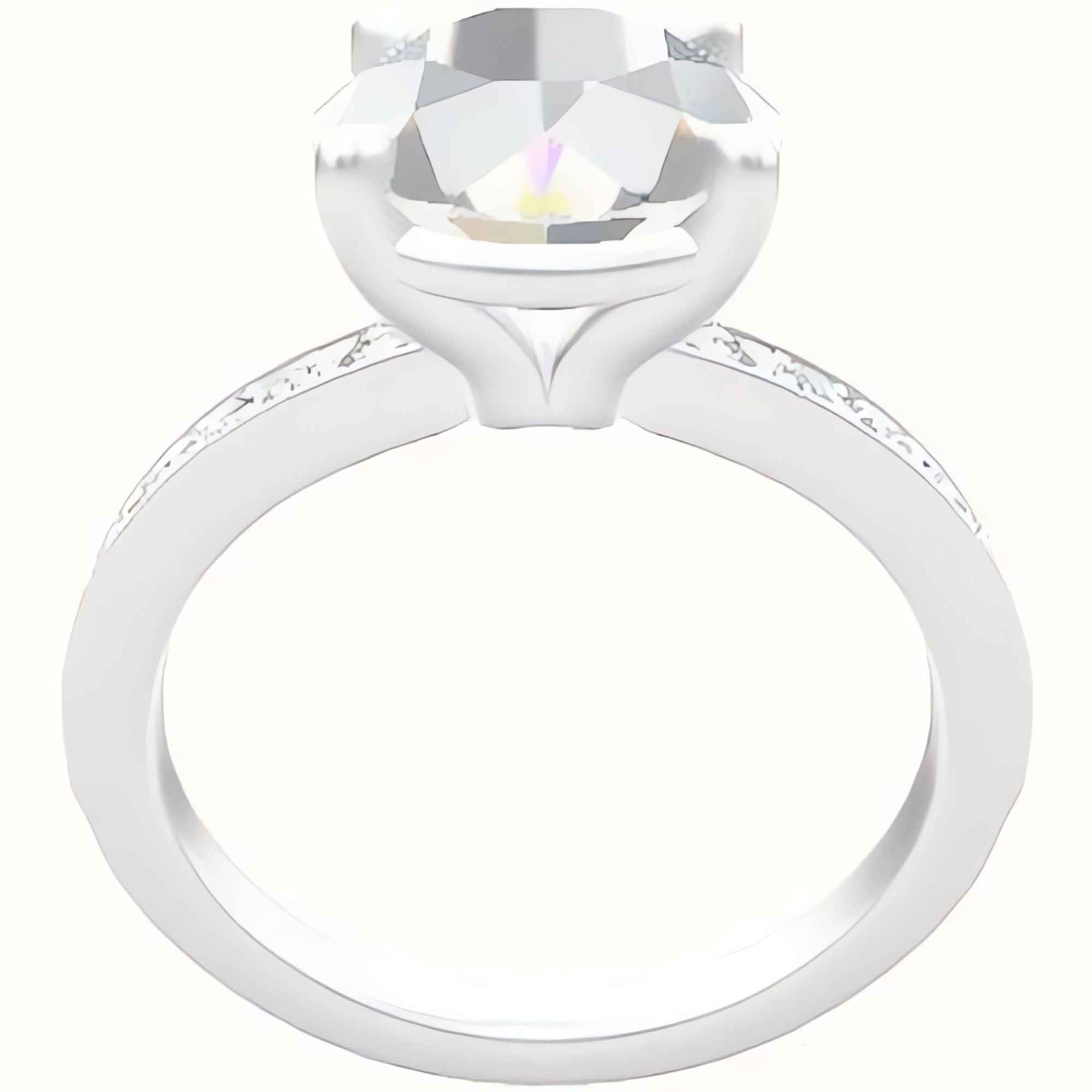 Micropave Engagement Ring With Standard Four Prong Head