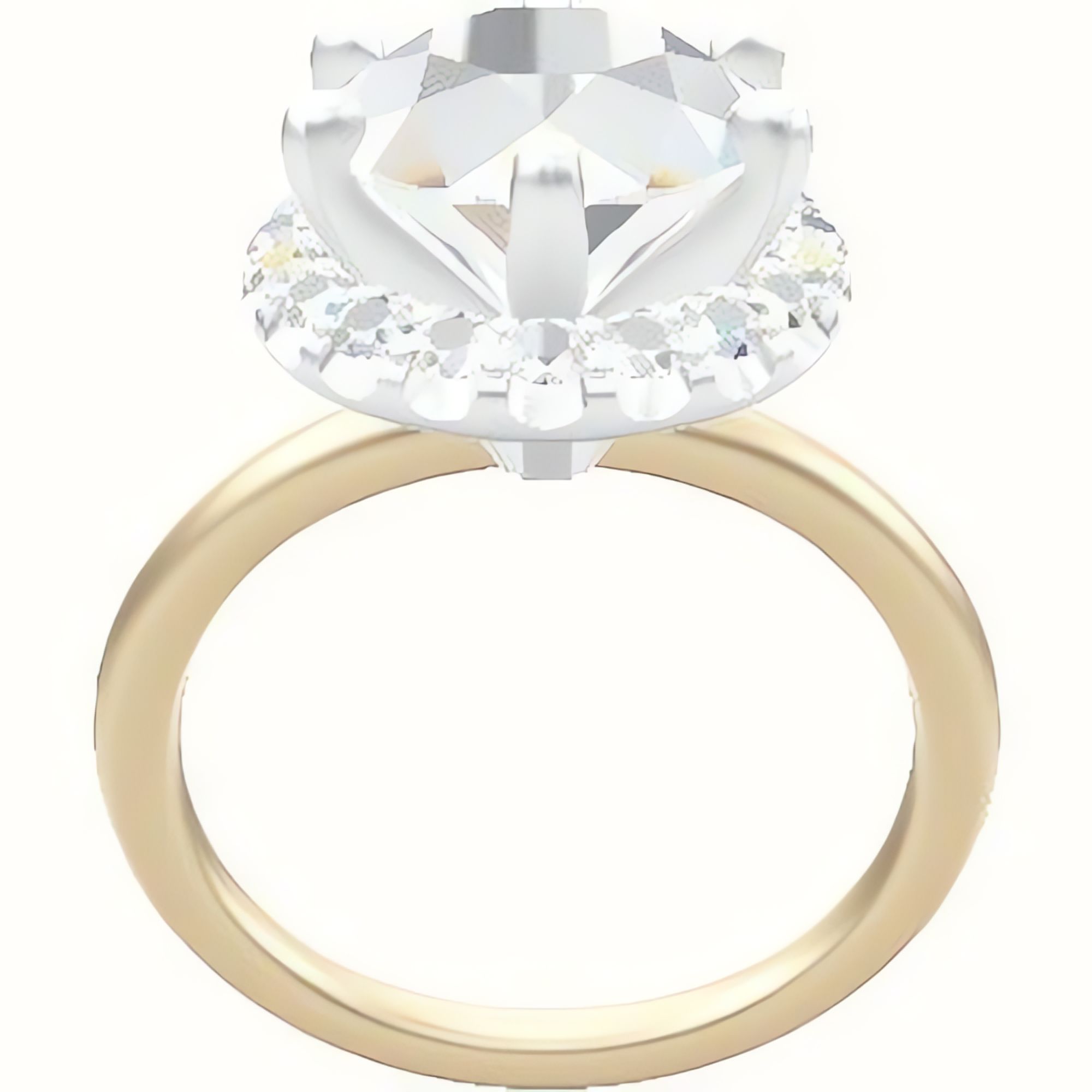 Classic Solitaire Engagement Ring With Six Prong Halo Head